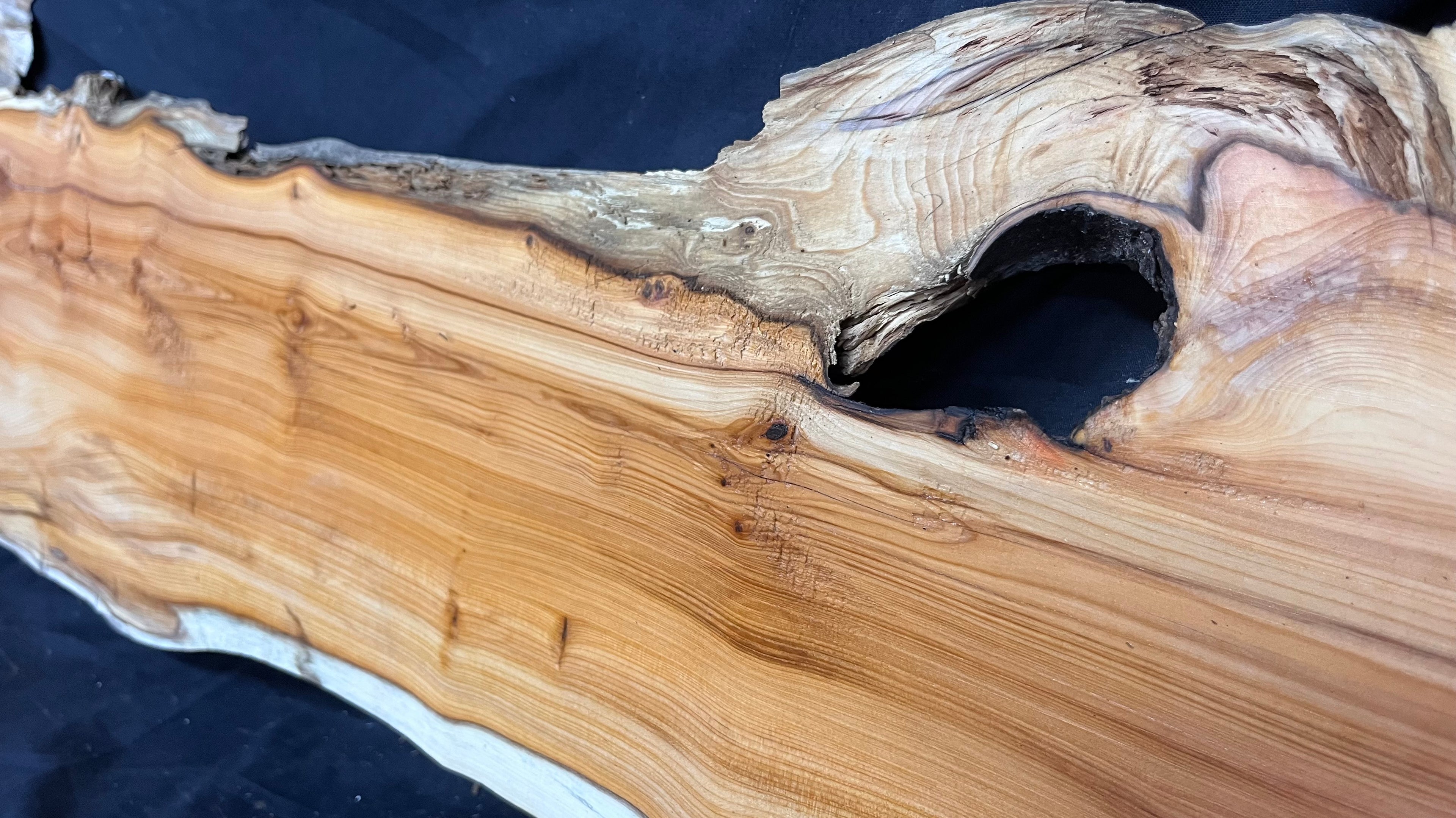 Hardwood yew, slab, resin table blank  1097 L x 340 W x 30 D mm    (399)