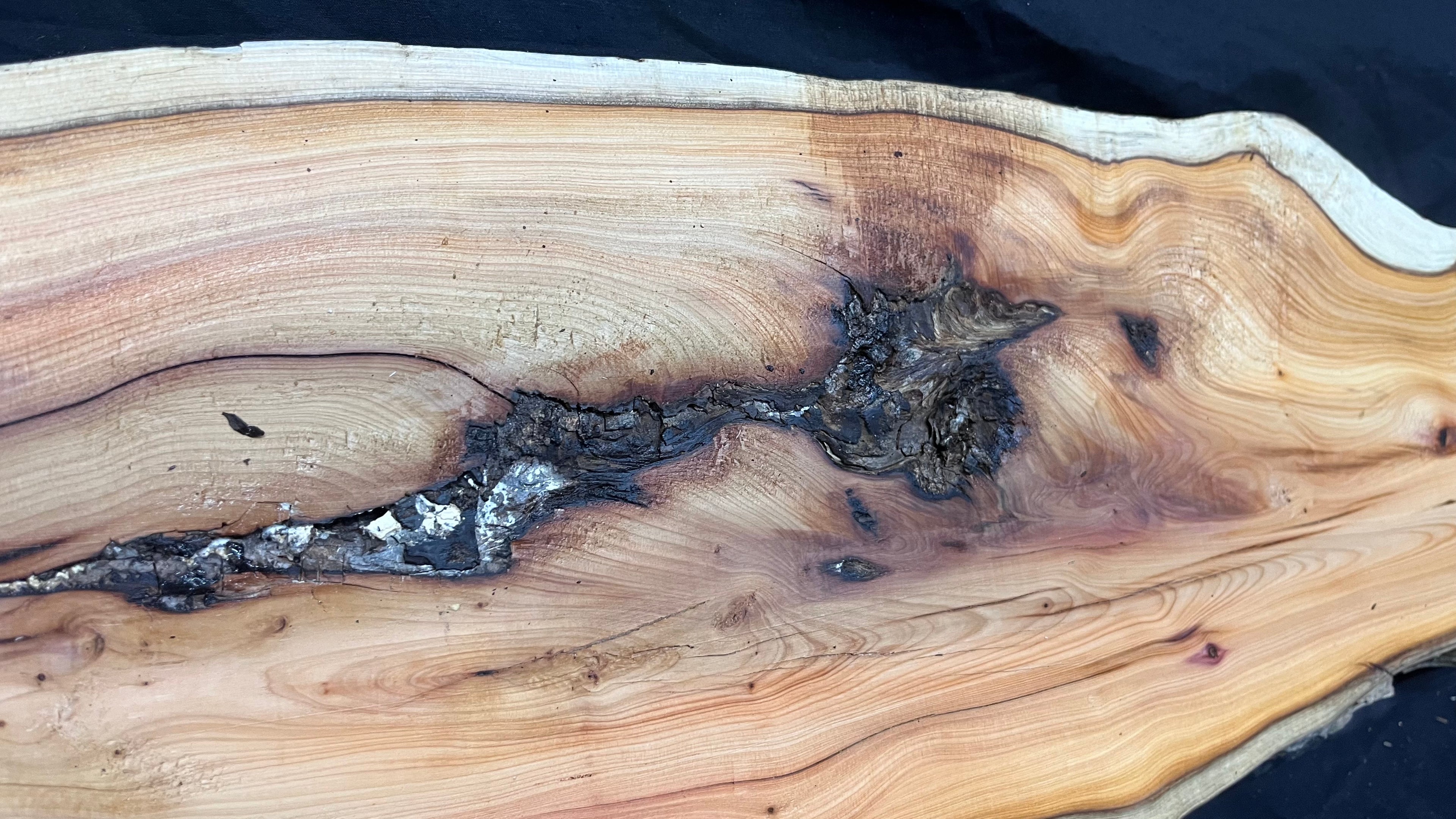 Hardwood yew, slab, resin table blank  1097 L x 340 W x 30 D mm    (399)