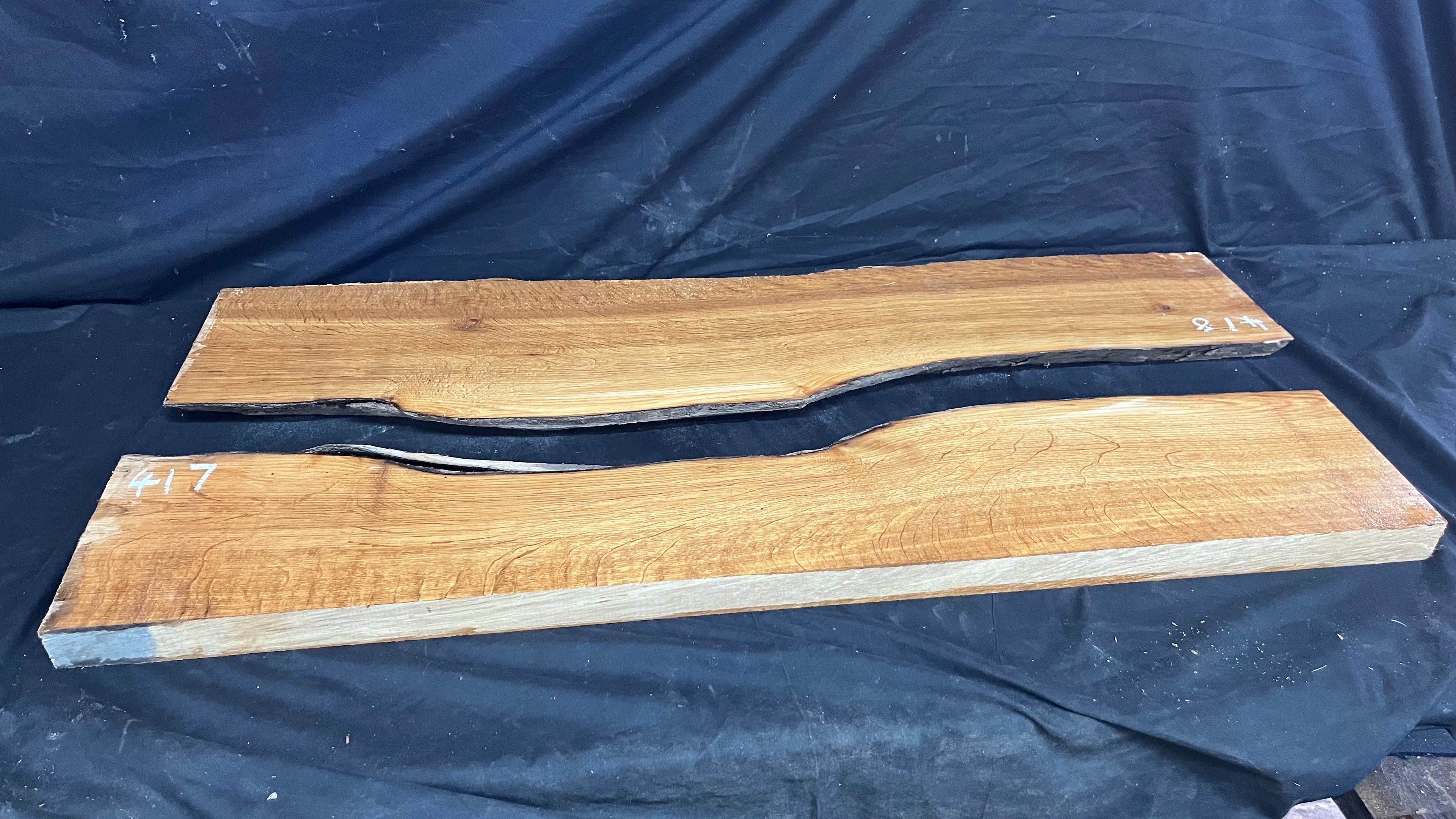 Naturally split brown oak resin table project               (417)