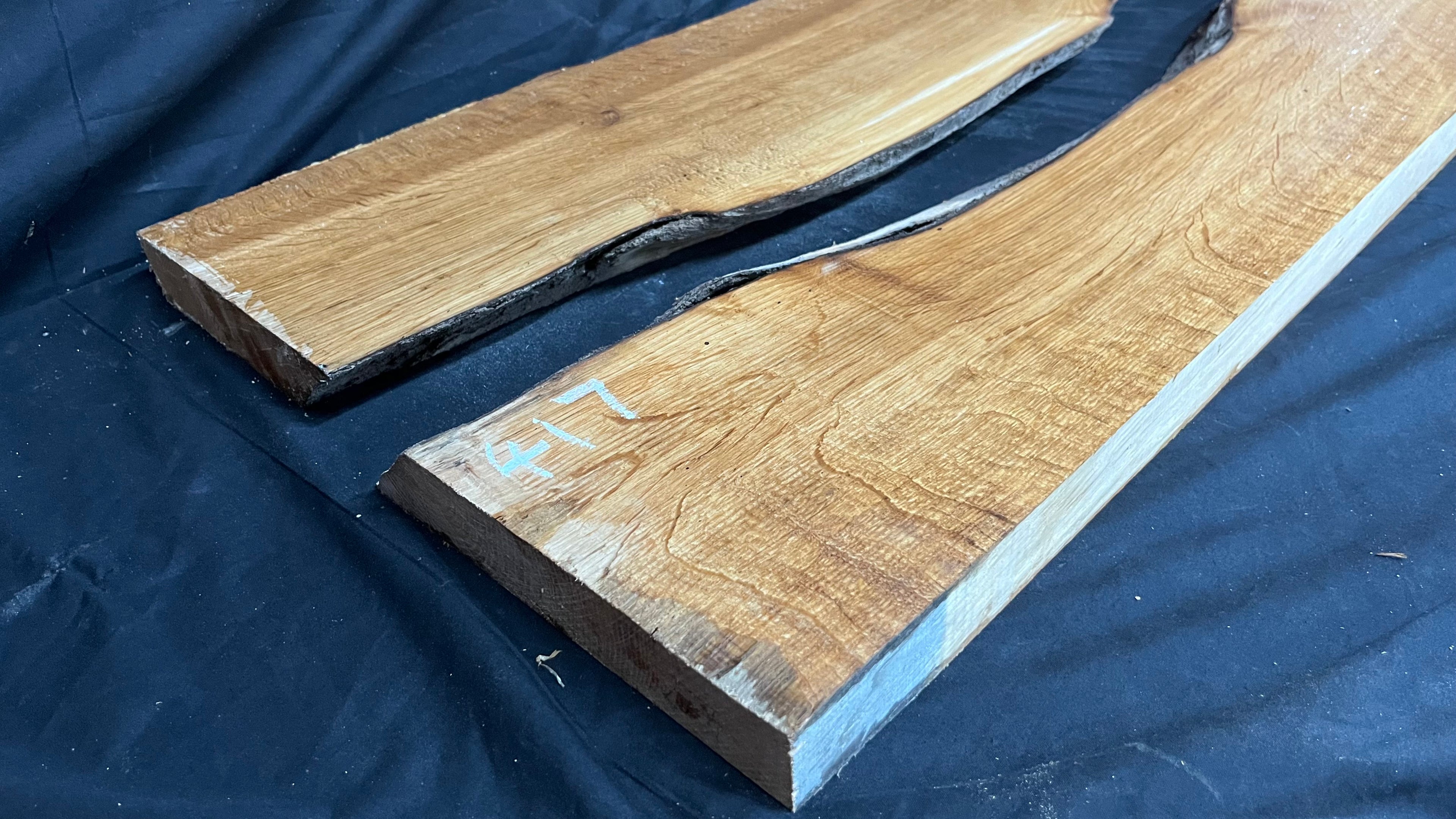 Naturally split brown oak resin table project               (417)