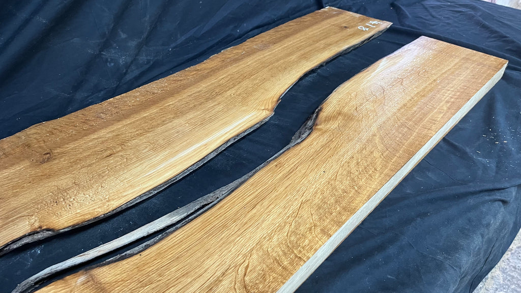 Naturally split brown oak resin table project               (417)
