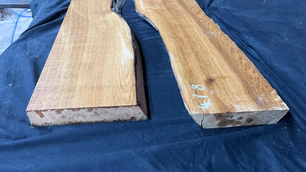 Naturally split brown oak resin table project               (417)