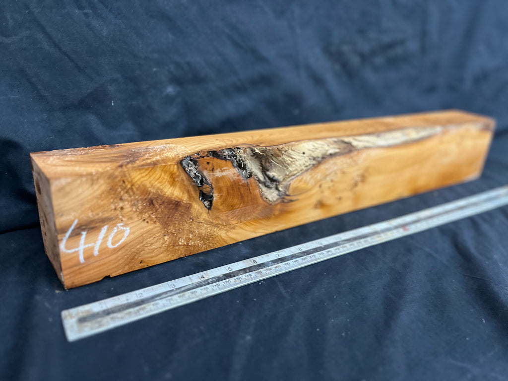 Yew, mantle piece, slab, board, block 605 L x 90 W x 68 D mm    (410mt)
