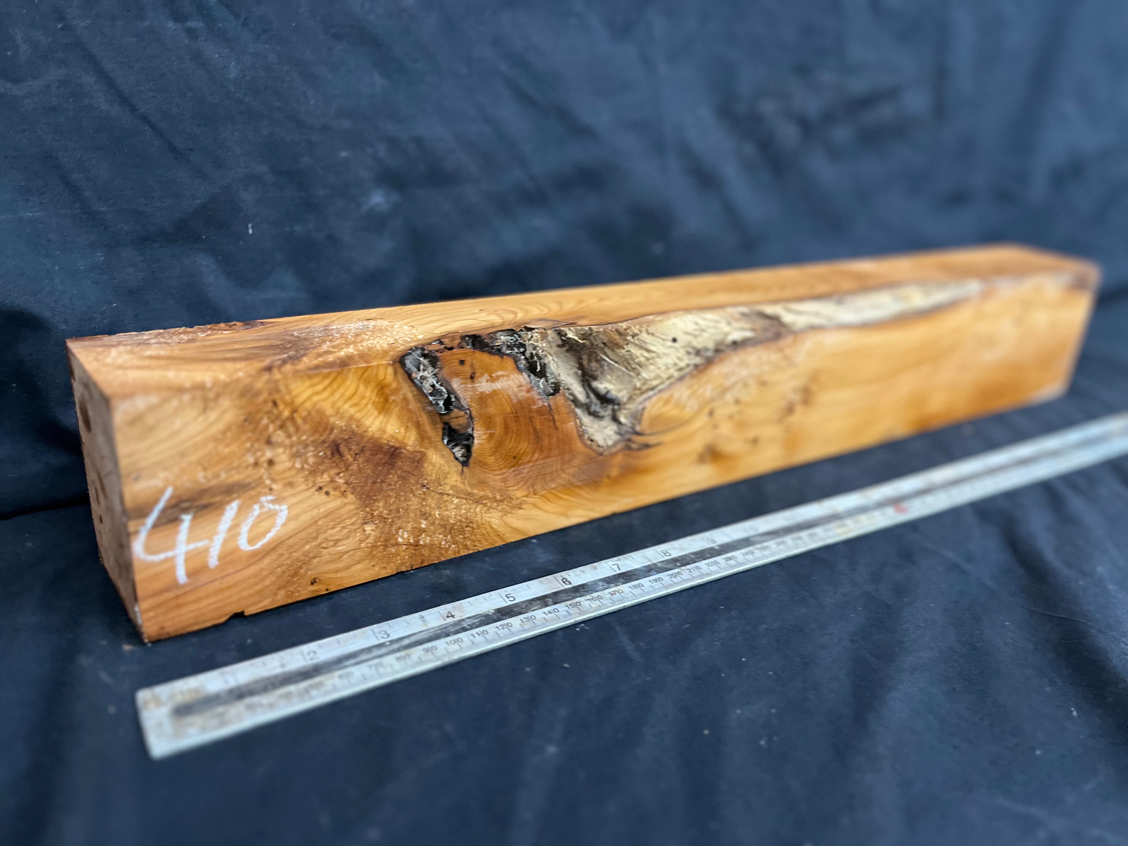 Yew, mantle piece, slab, board, block 605 L x 90 W x 68 D mm    (410mt)