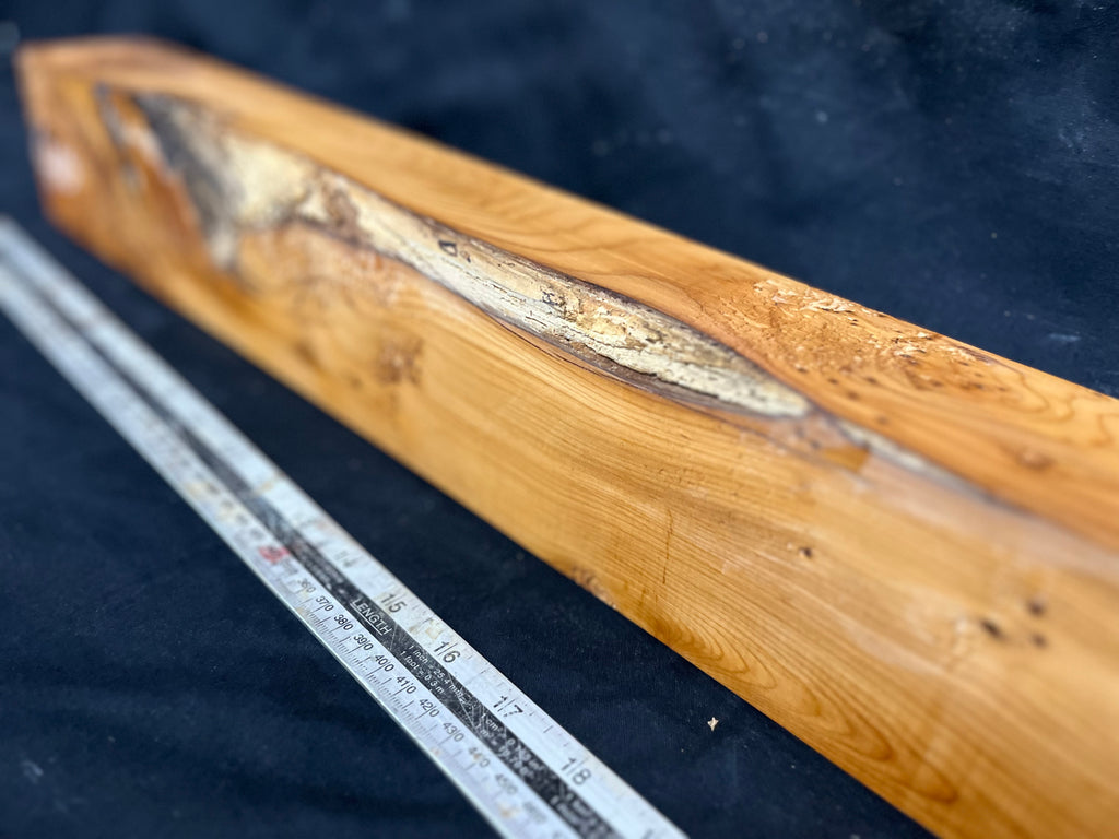 Yew, mantle piece, slab, board, block 605 L x 90 W x 68 D mm    (410mt)