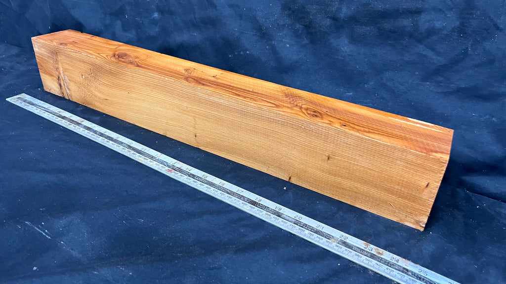 Yew, mantle piece, slab, board, block 605 L x 90 W x 68 D mm    (410mt)