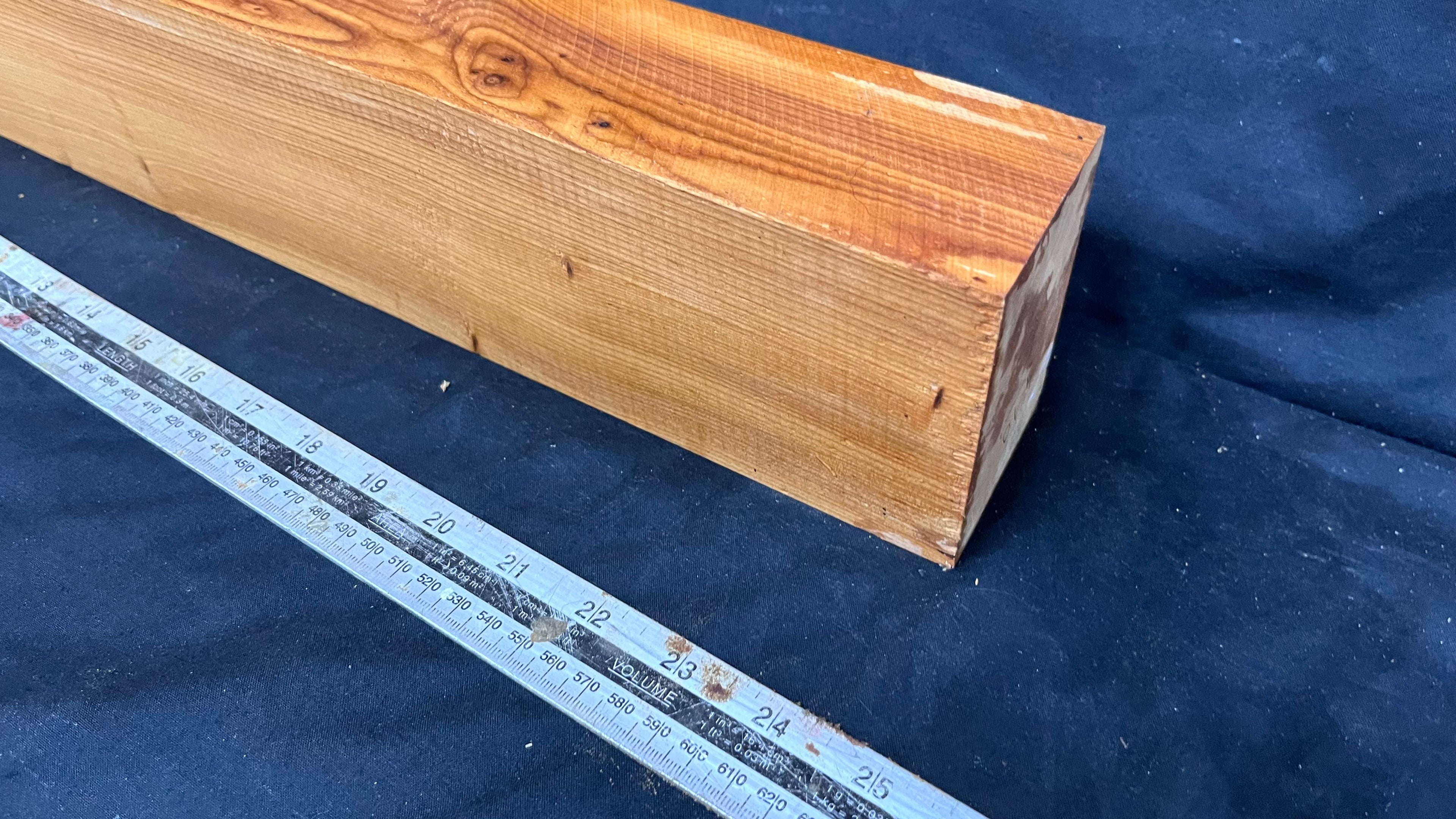 Yew, mantle piece, slab, board, block 605 L x 90 W x 68 D mm    (410mt)