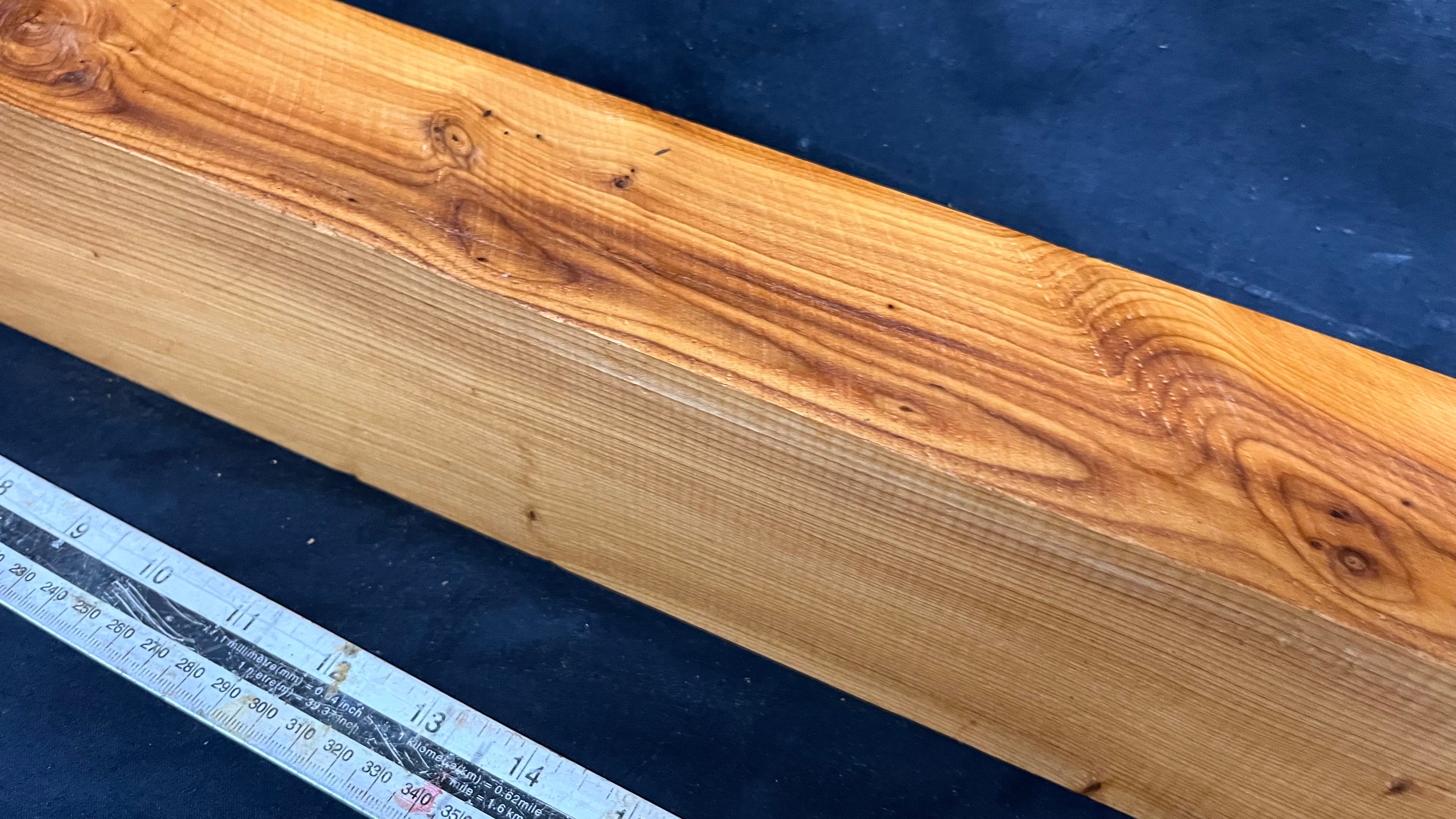 Yew, mantle piece, slab, board, block 605 L x 90 W x 68 D mm    (410mt)