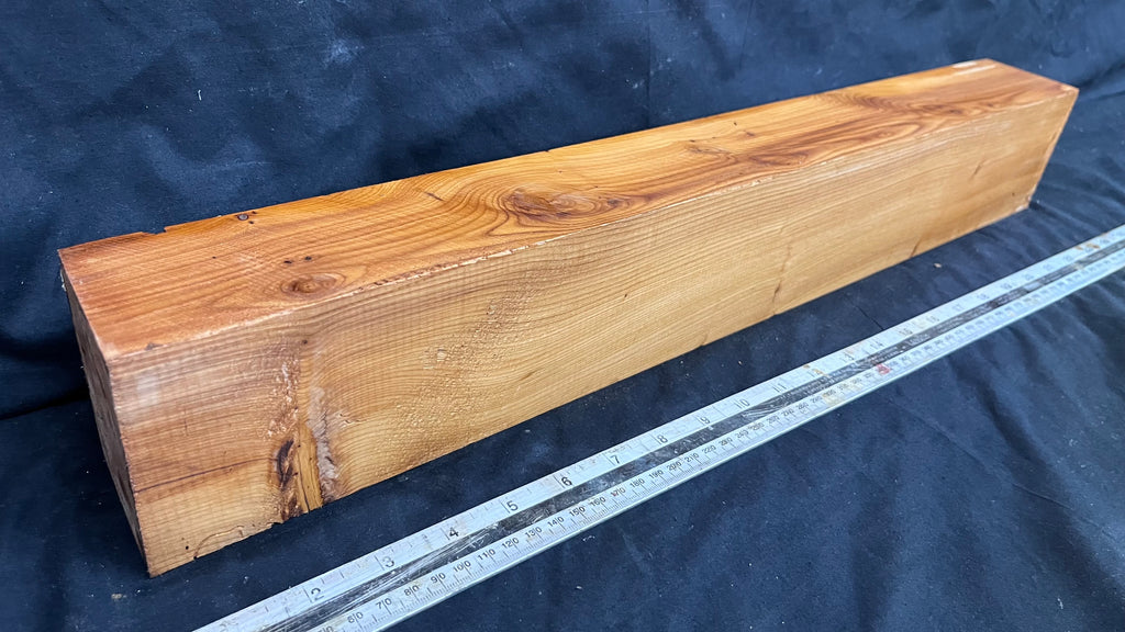 Yew, mantle piece, slab, board, block 605 L x 90 W x 68 D mm    (410mt)