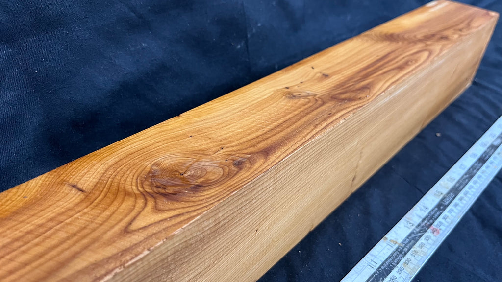 Yew, mantle piece, slab, board, block 605 L x 90 W x 68 D mm    (410mt)