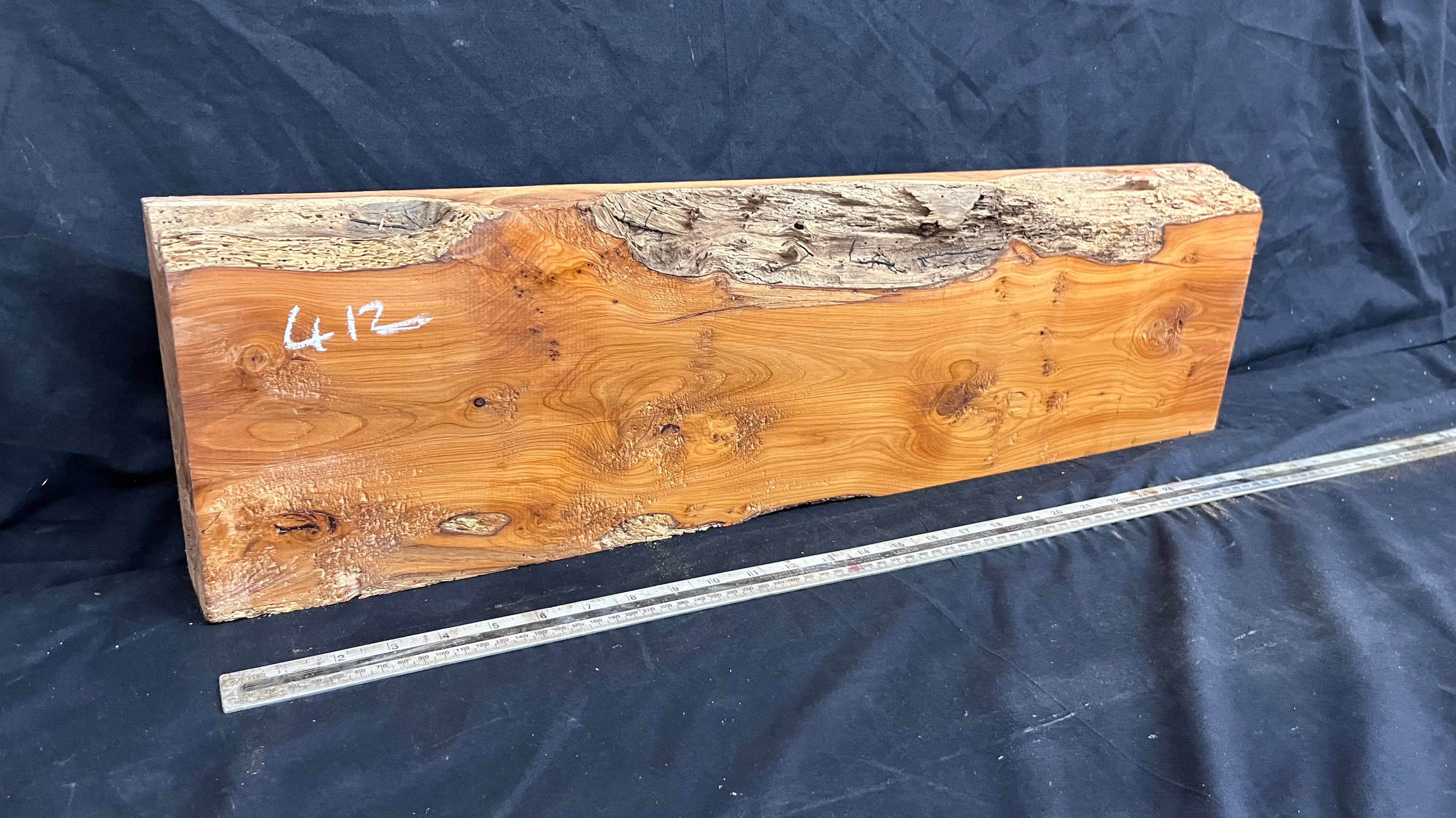 Yew, mantle piece, slab, board, block 754 L x 206 W x 64 D mm    (412mt)