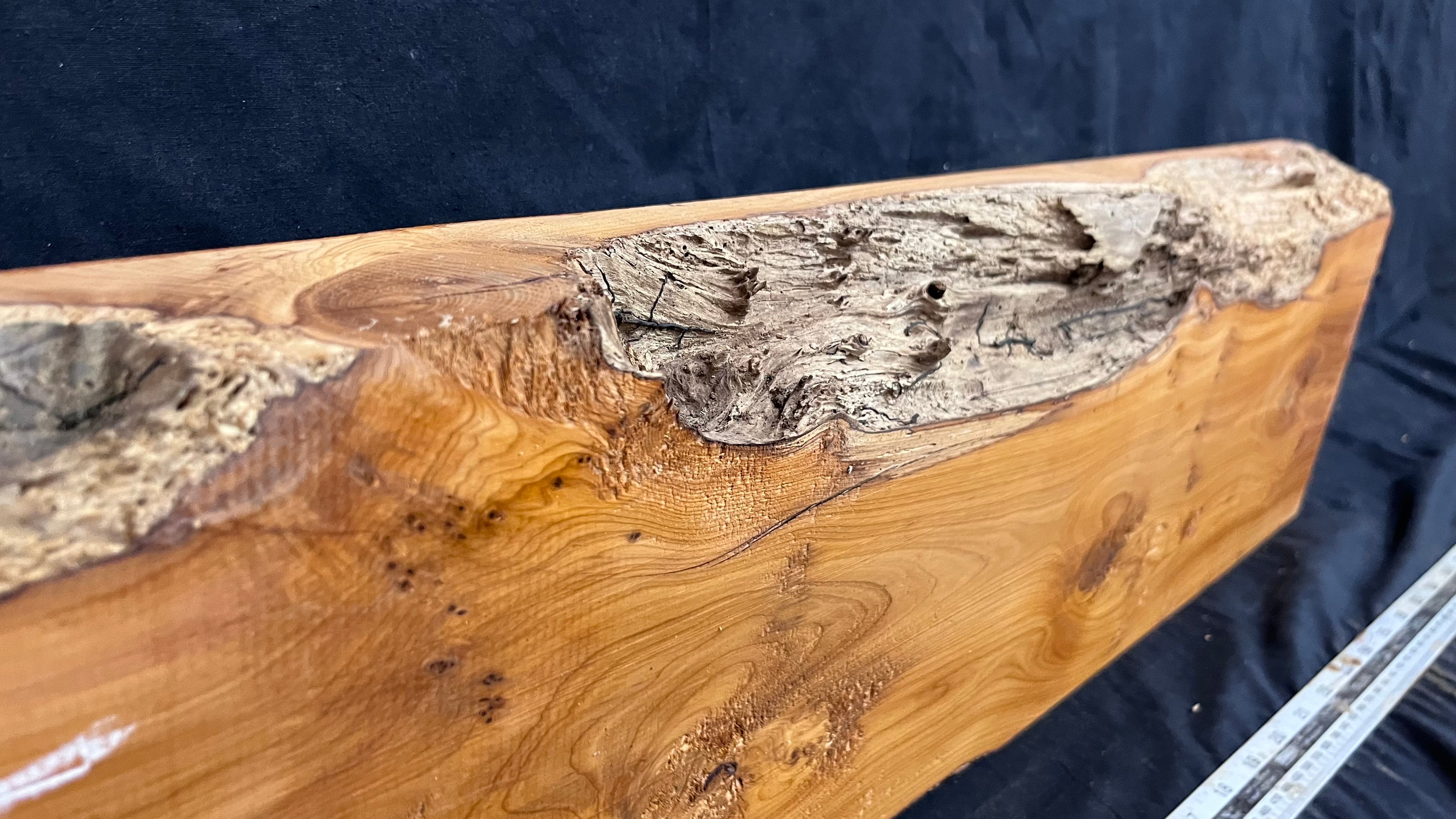 Yew, mantle piece, slab, board, block 754 L x 206 W x 64 D mm    (412mt)