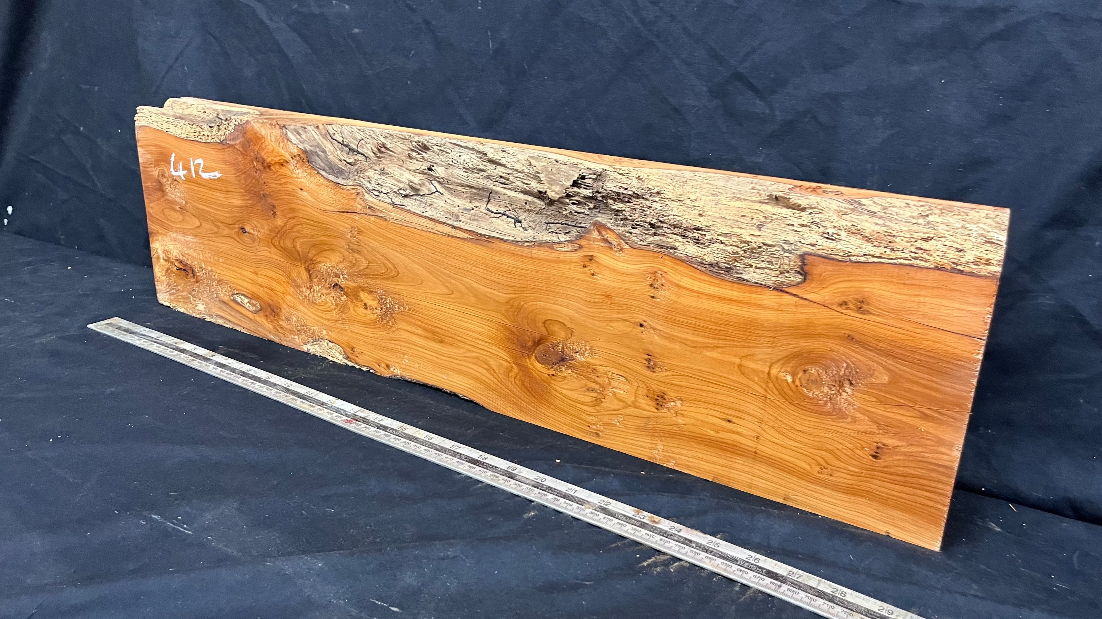 Yew, mantle piece, slab, board, block 754 L x 206 W x 64 D mm    (412mt)
