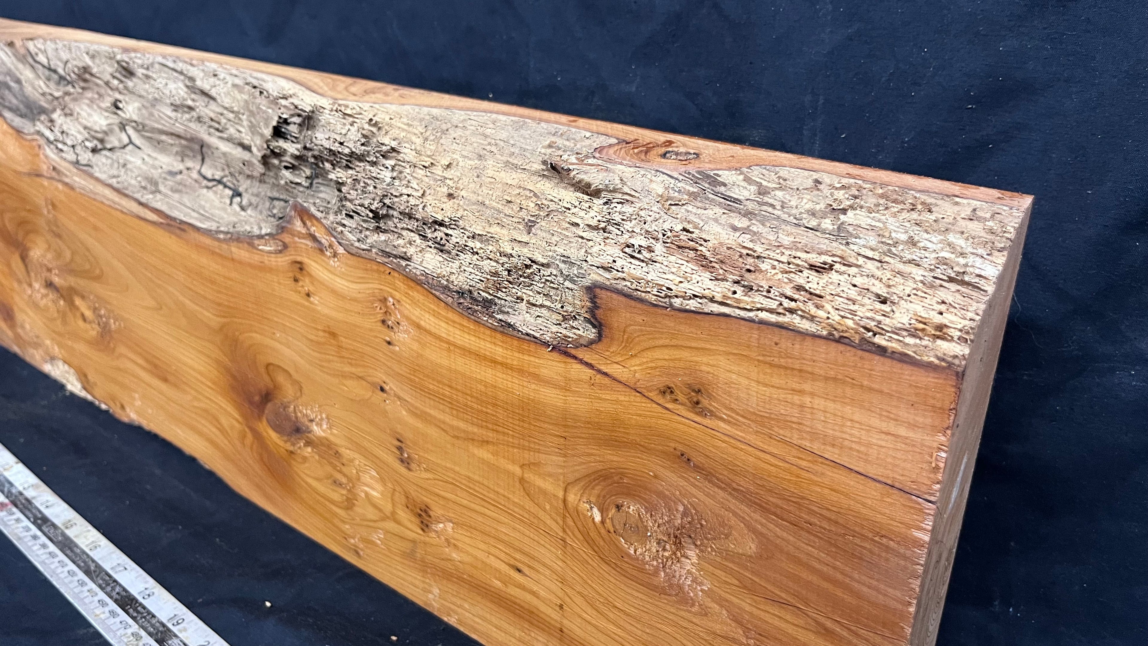 Yew, mantle piece, slab, board, block 754 L x 206 W x 64 D mm    (412mt)
