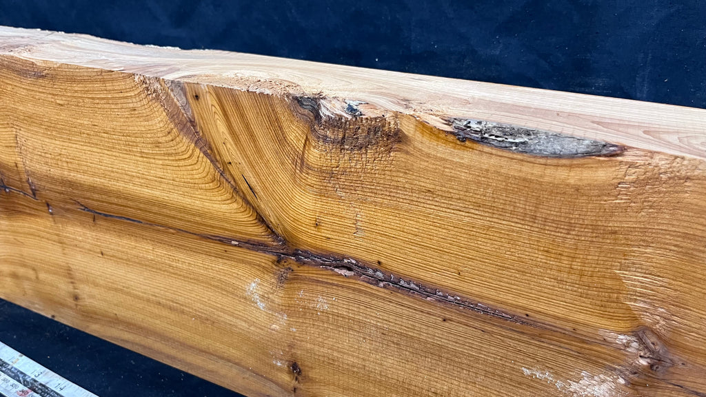 Yew, mantle piece, slab, board, block 754 L x 206 W x 64 D mm    (412mt)