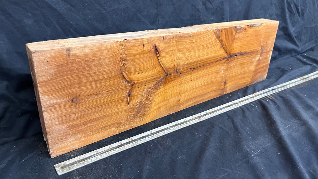 Yew, mantle piece, slab, board, block 754 L x 206 W x 64 D mm    (412mt)