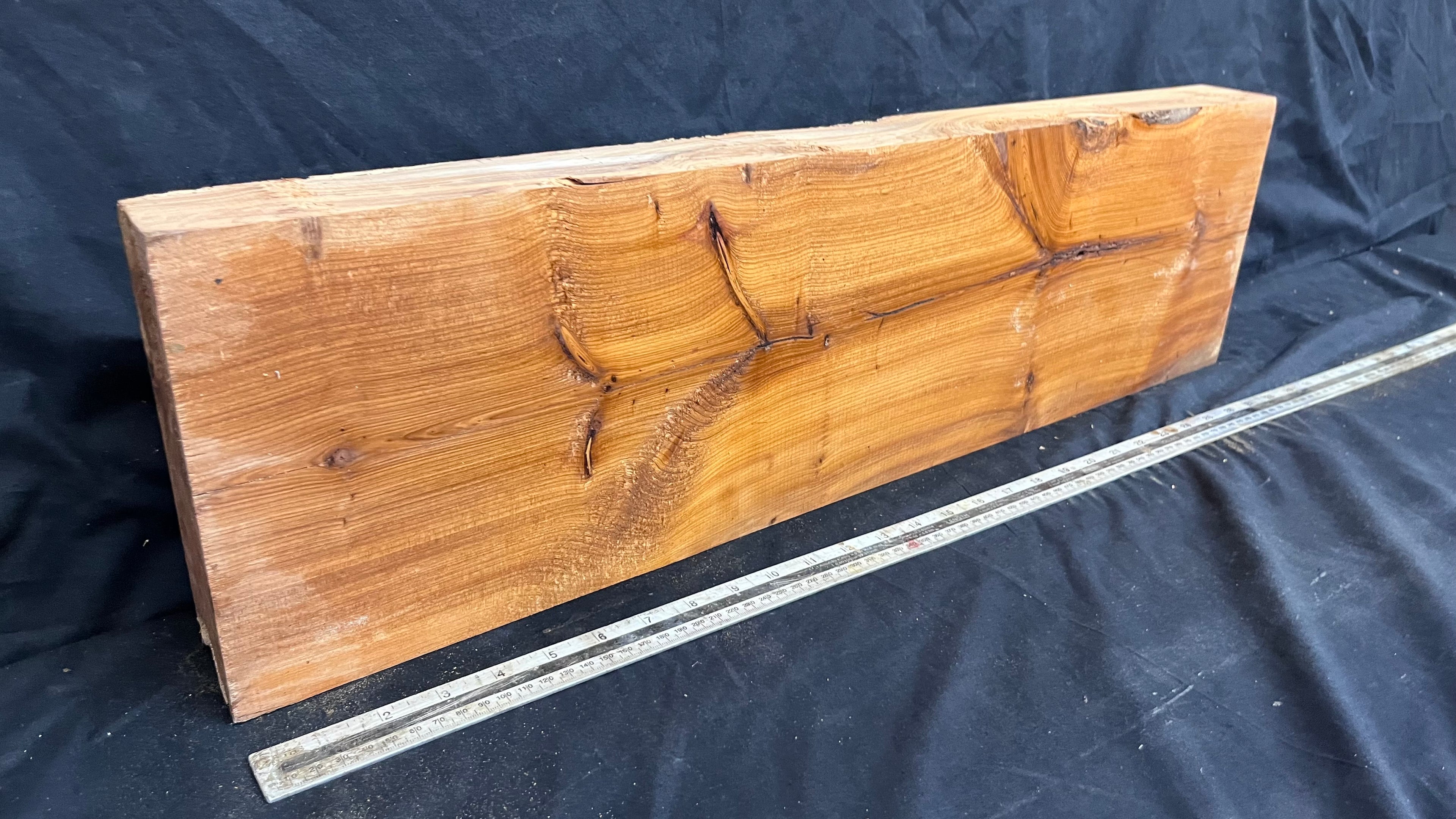 Yew, mantle piece, slab, board, block 754 L x 206 W x 64 D mm    (412mt)