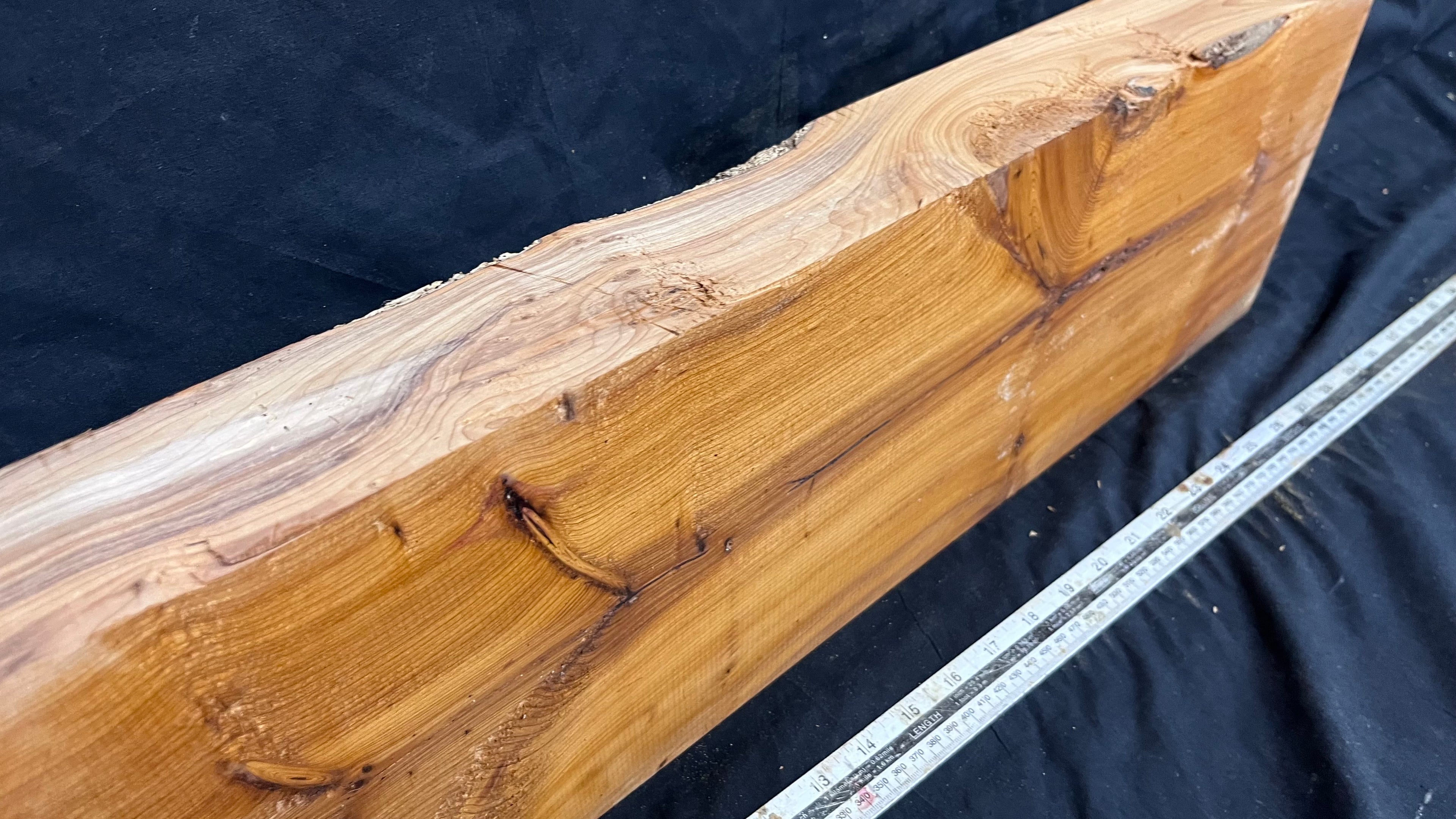 Yew, mantle piece, slab, board, block 754 L x 206 W x 64 D mm    (412mt)