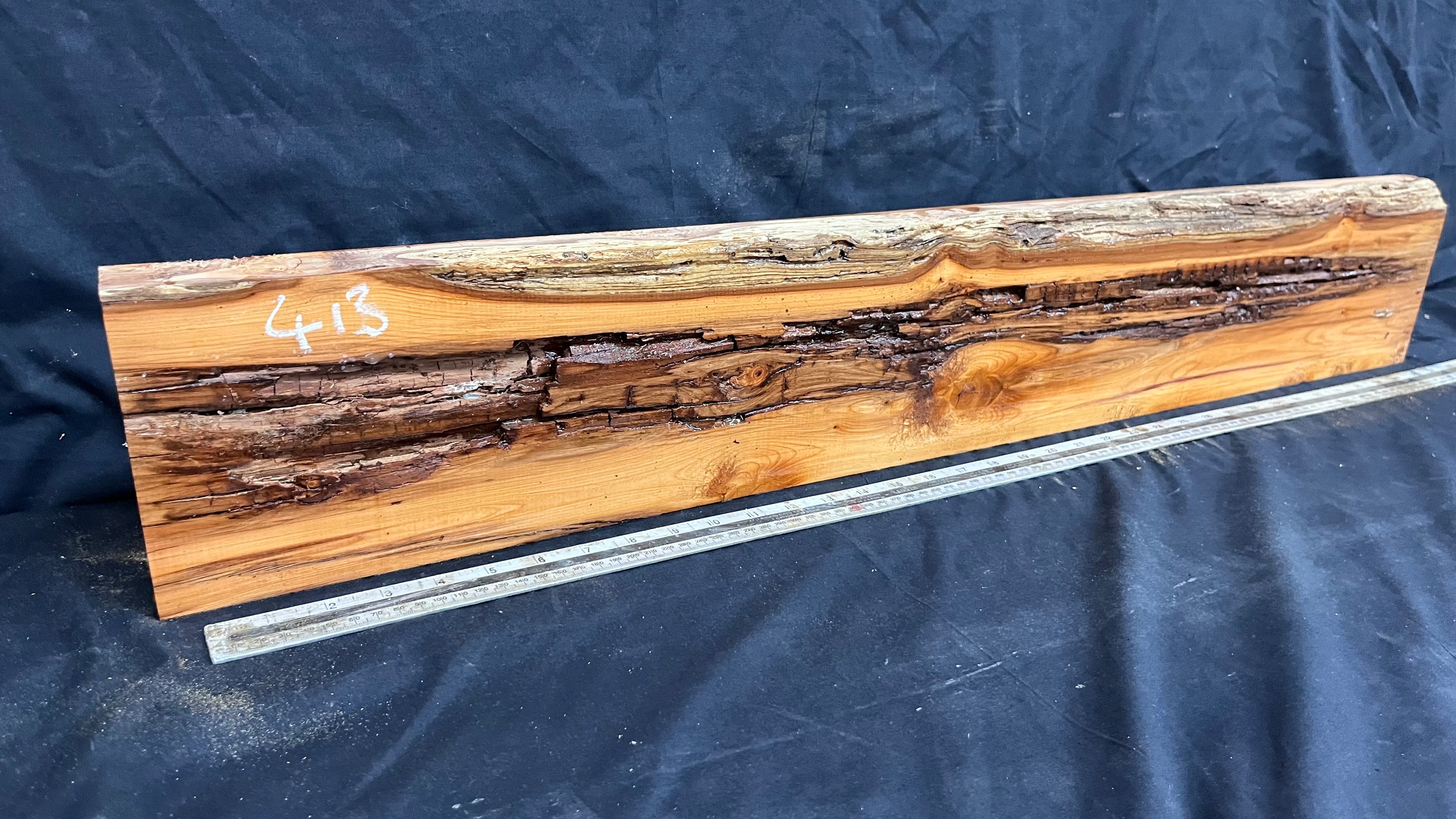 Yew, resin project, slab, board, block 967 L x 151 W x 43 D mm    (413mt)