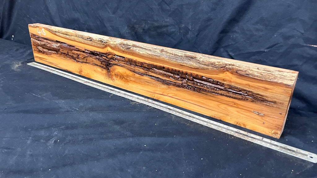 Yew, resin project, slab, board, block 967 L x 151 W x 43 D mm    (413mt)