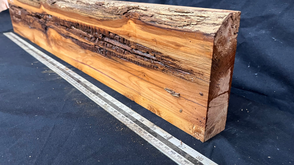 Yew, resin project, slab, board, block 967 L x 151 W x 43 D mm    (413mt)