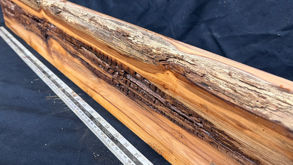 Yew, resin project, slab, board, block 967 L x 151 W x 43 D mm    (413mt)
