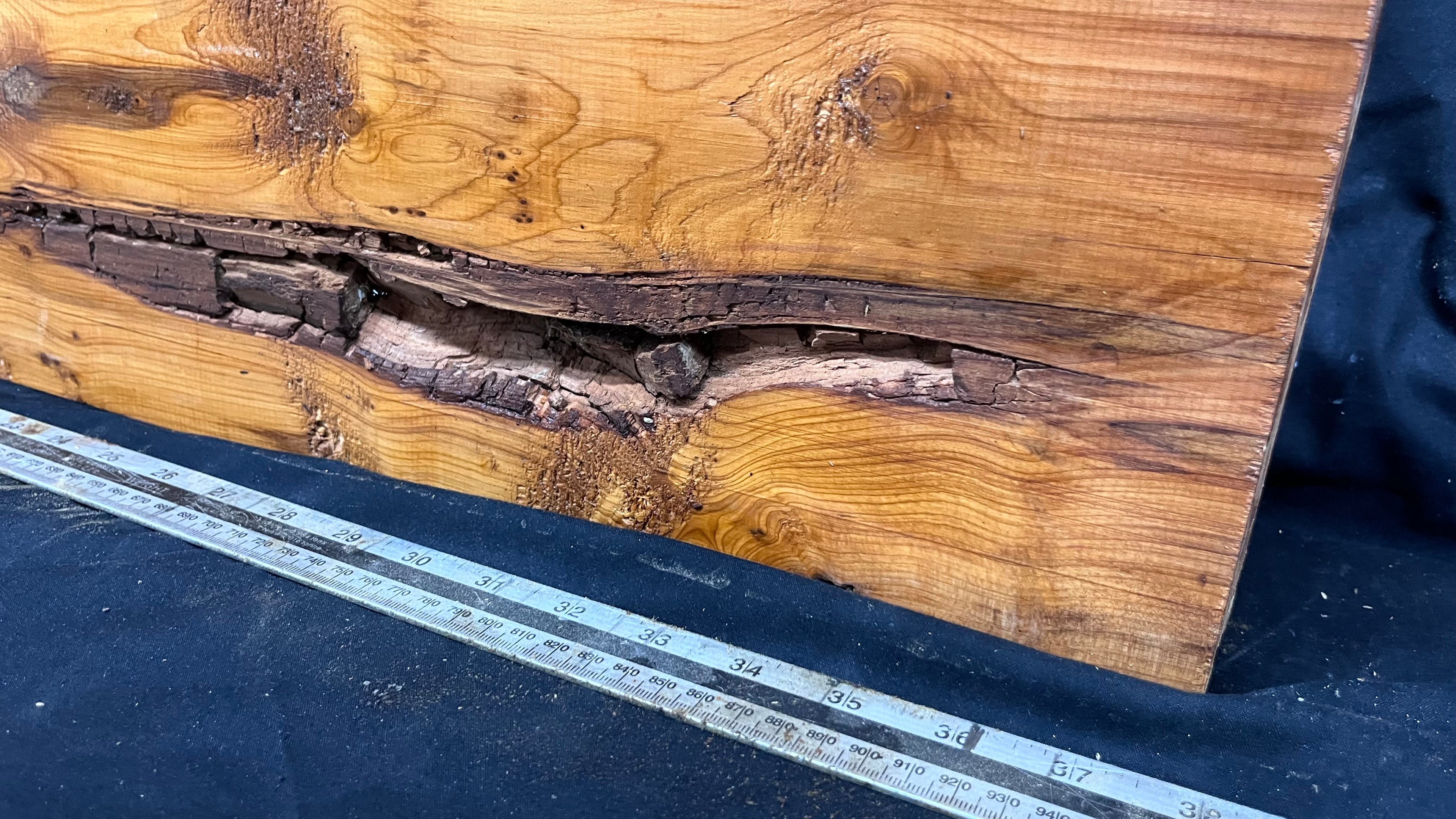 Yew, resin project, slab, board, block 962 L x 175 W x 43 D mm    (414mt)
