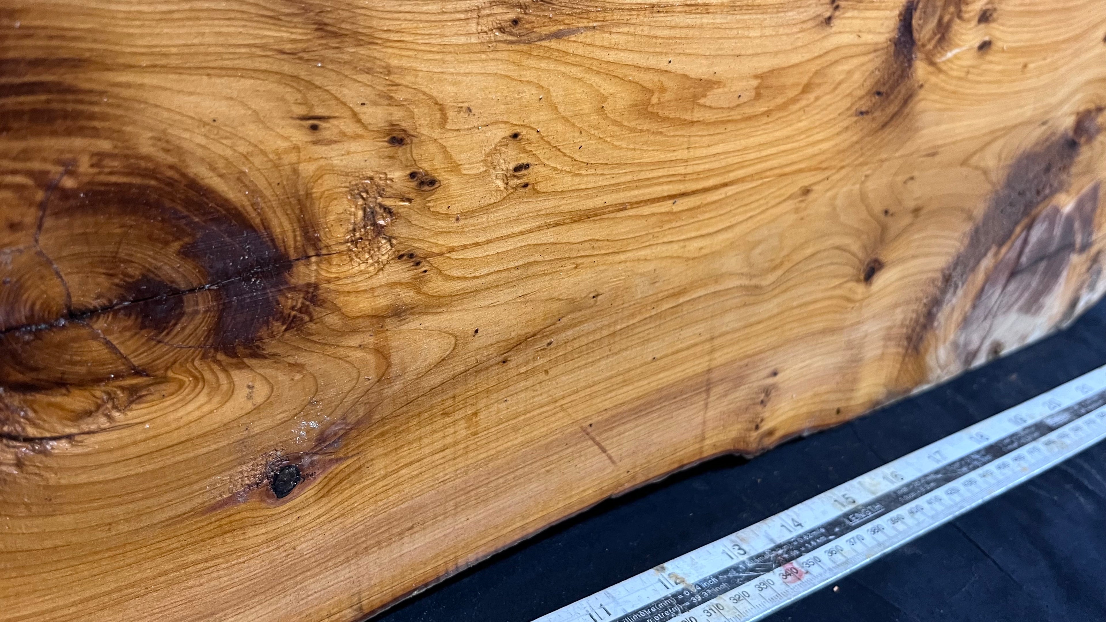 Yew, resin project, slab, board, block 955 L x 182 W x 44 D mm    (415mt)