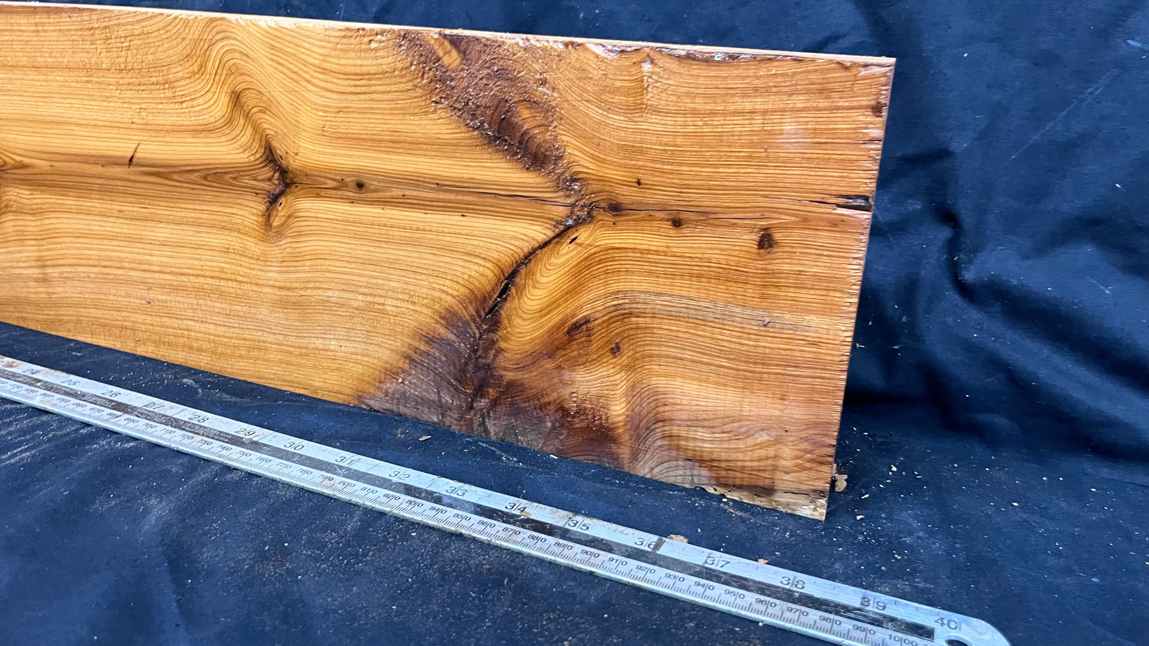 Yew, resin project, slab, board, block 975 L x 168 W x 43 D mm    (417mt)