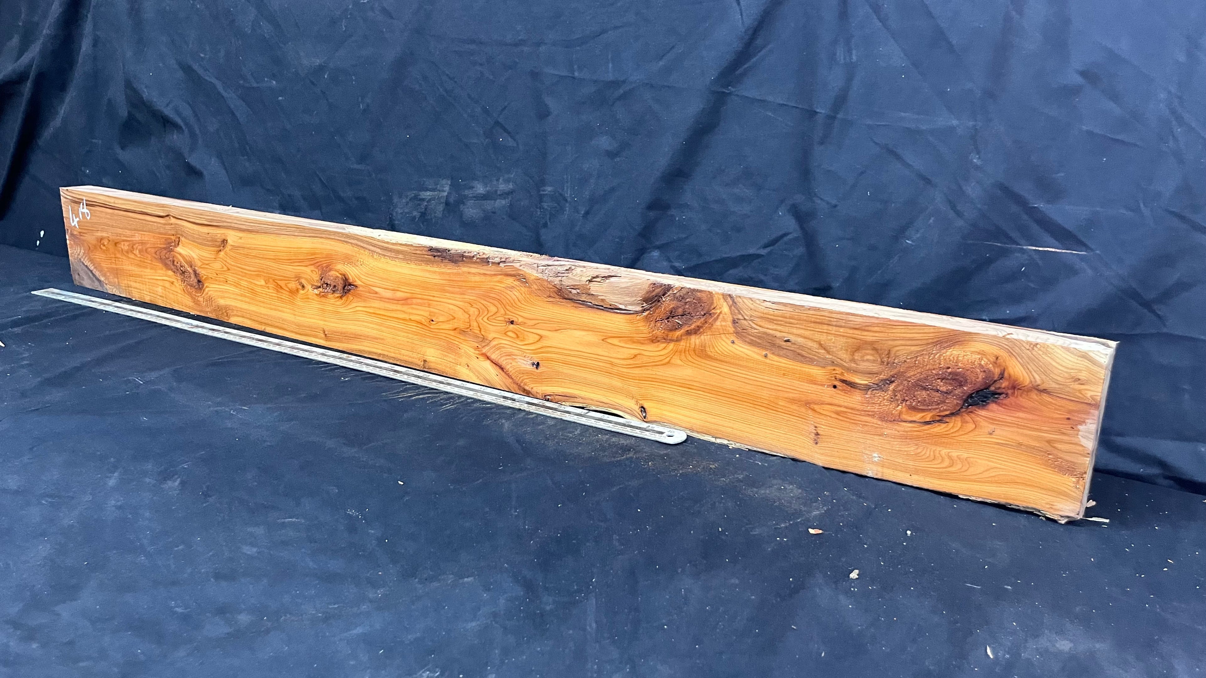 Yew, resin project, slab, board, block 1360 L x 143 W x 43 D mm    (418mt)