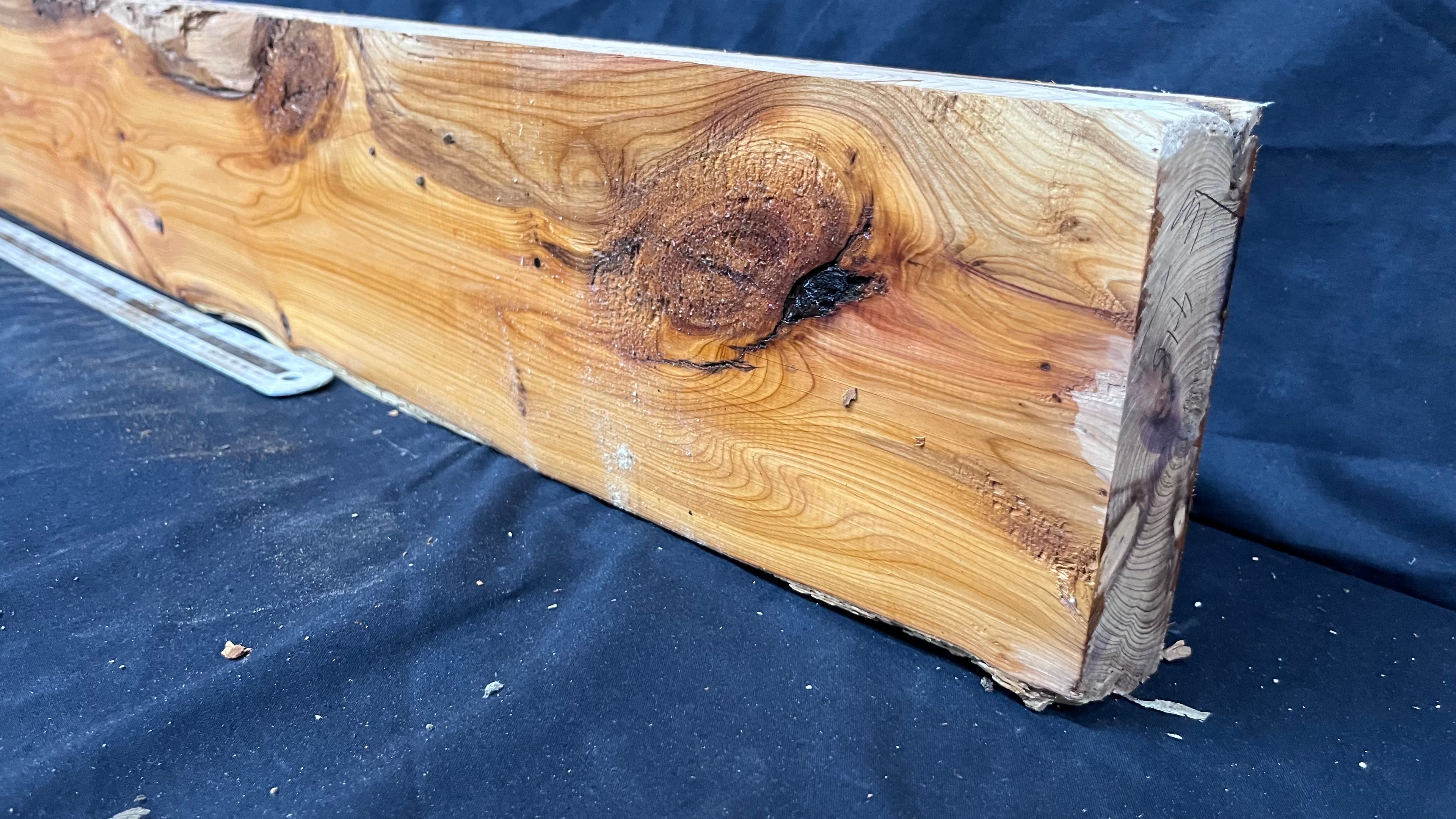 Yew, resin project, slab, board, block 1360 L x 143 W x 43 D mm    (418mt)