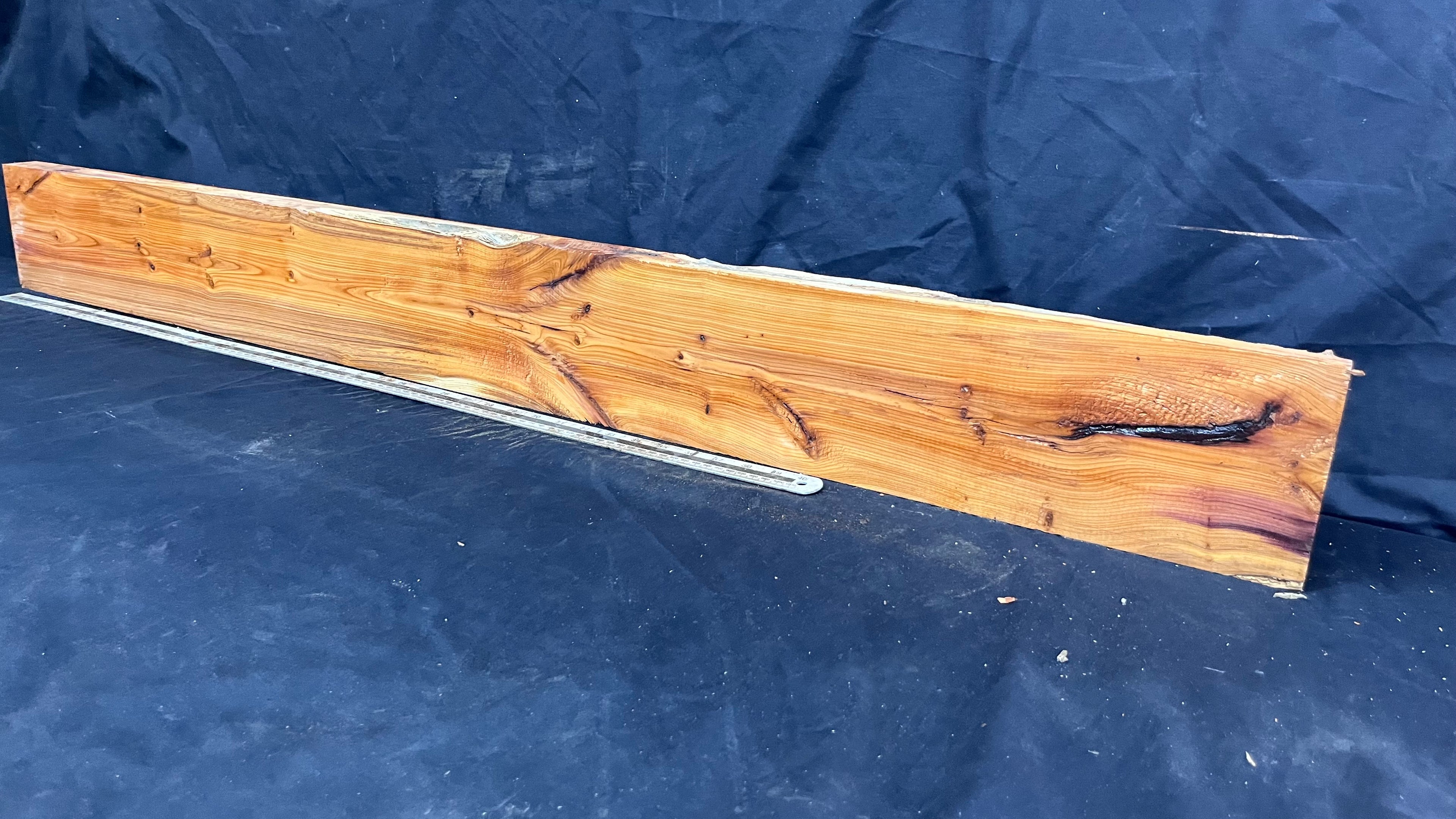 Yew, resin project, slab, board, block 1360 L x 143 W x 43 D mm    (418mt)