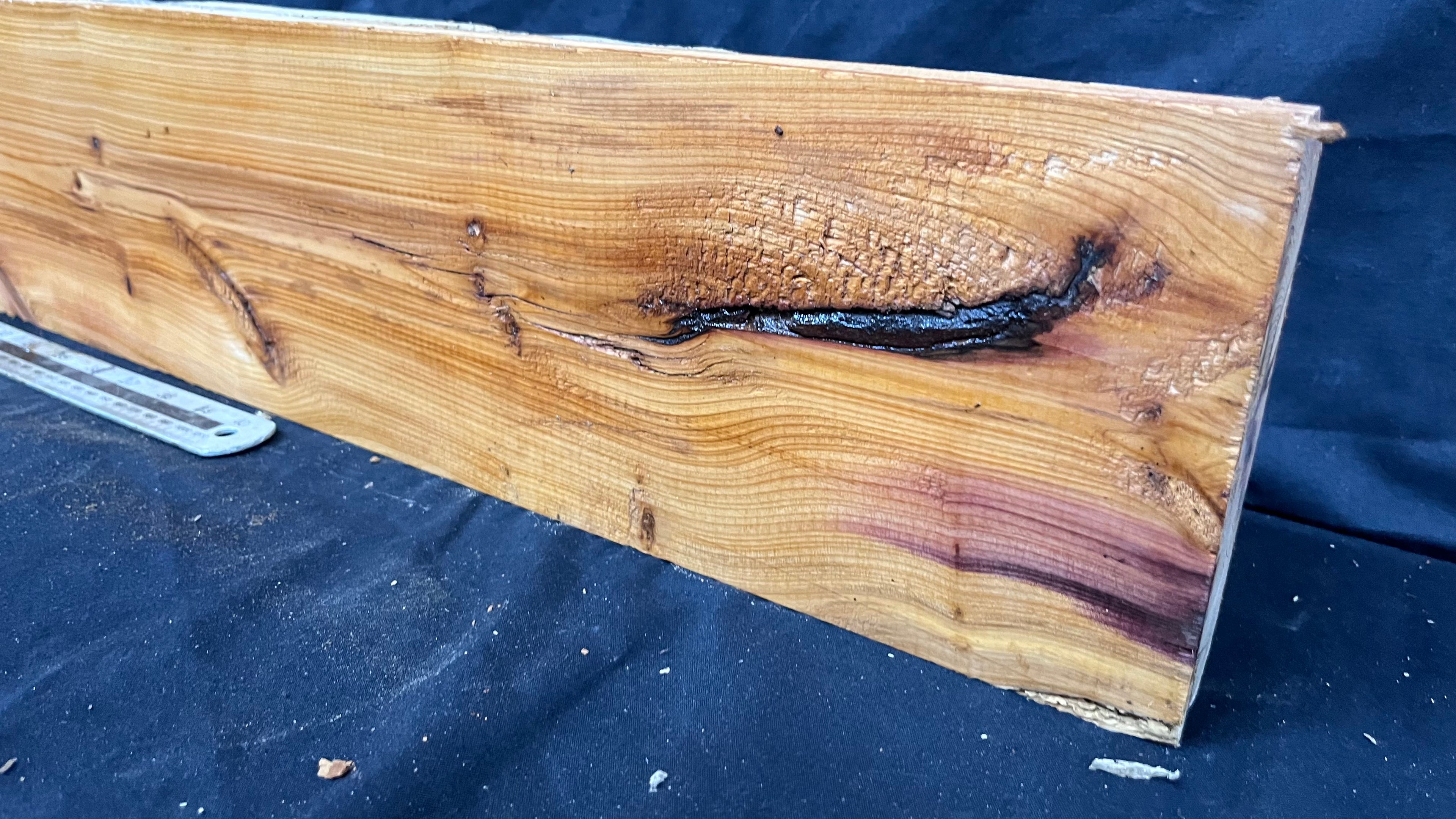 Yew, resin project, slab, board, block 1360 L x 143 W x 43 D mm    (418mt)