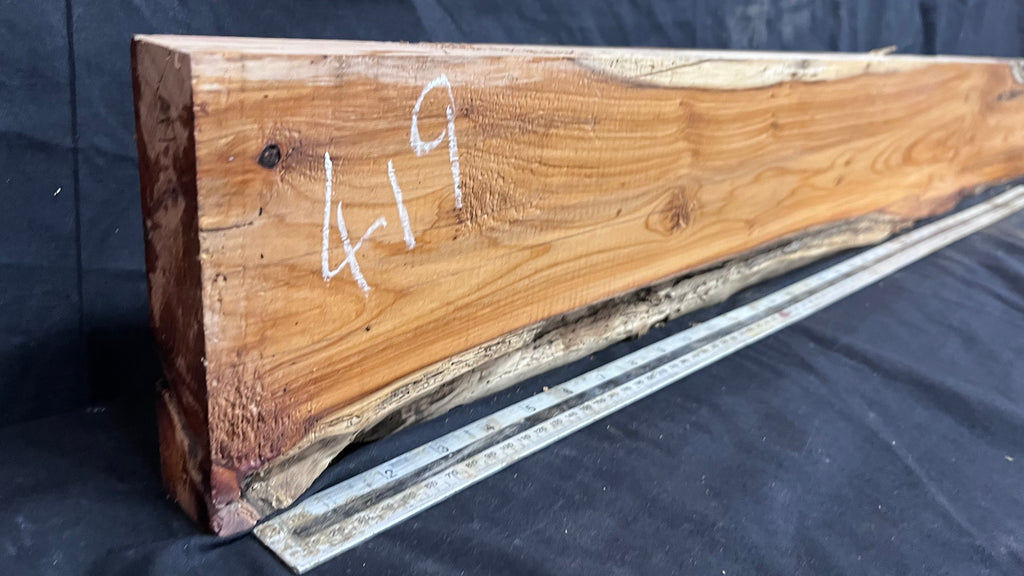 Yew, resin project, slab, board, block 1365 L x 147 W x 40 D mm    (419mt)