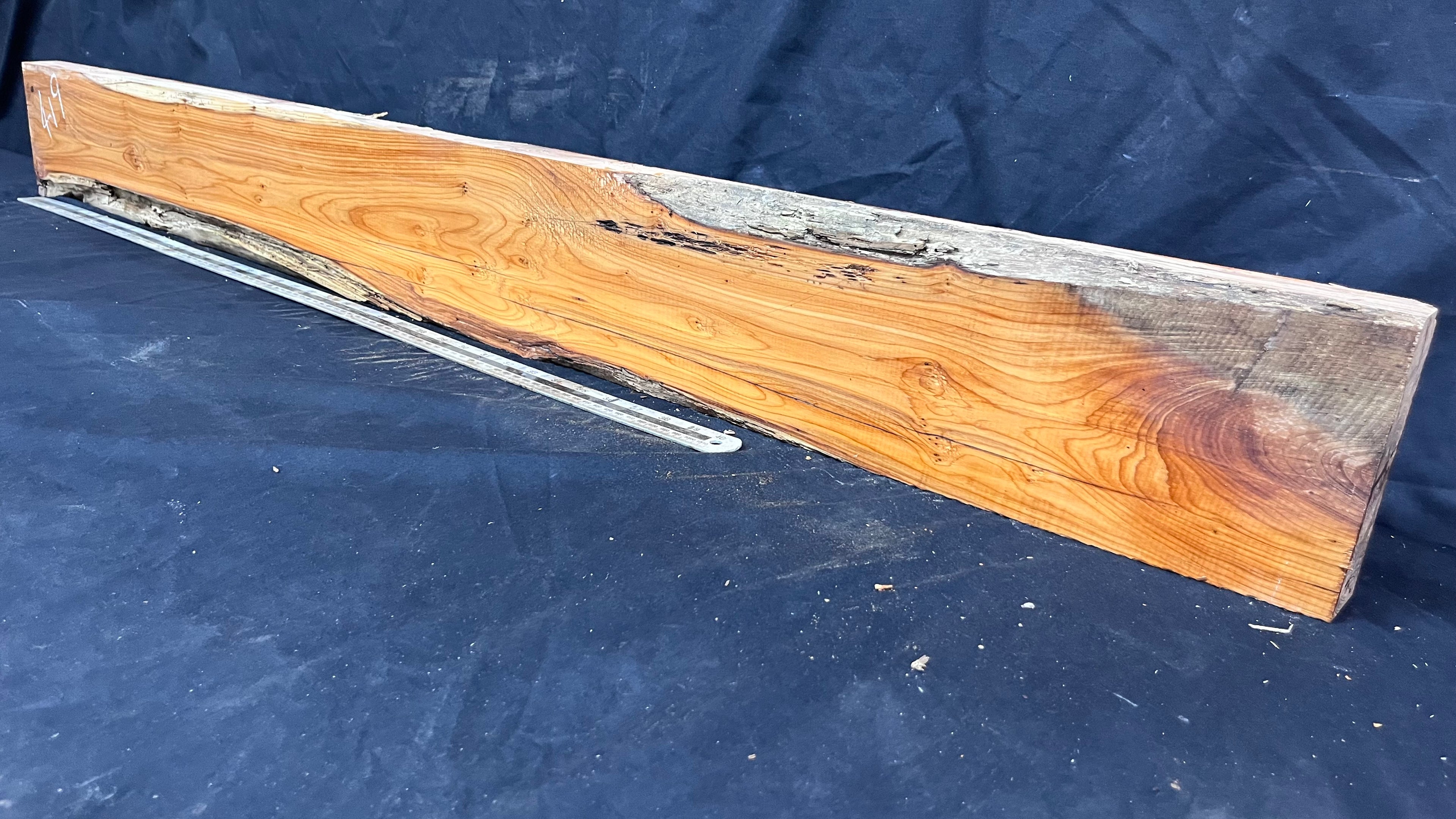Yew, resin project, slab, board, block 1365 L x 147 W x 40 D mm    (419mt)