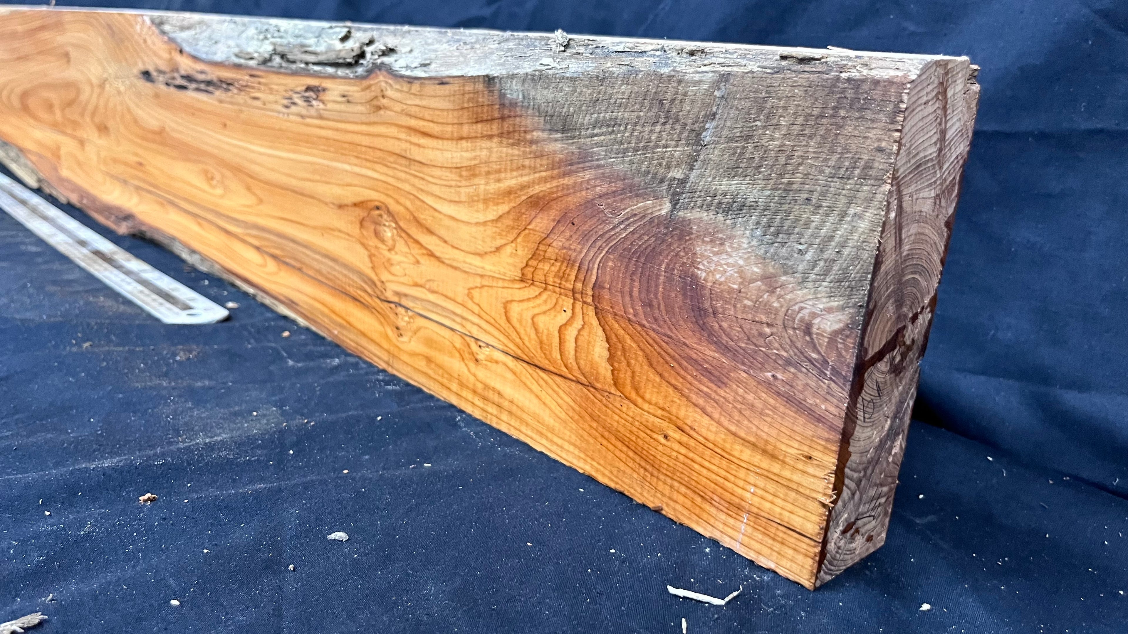 Yew, resin project, slab, board, block 1365 L x 147 W x 40 D mm    (419mt)