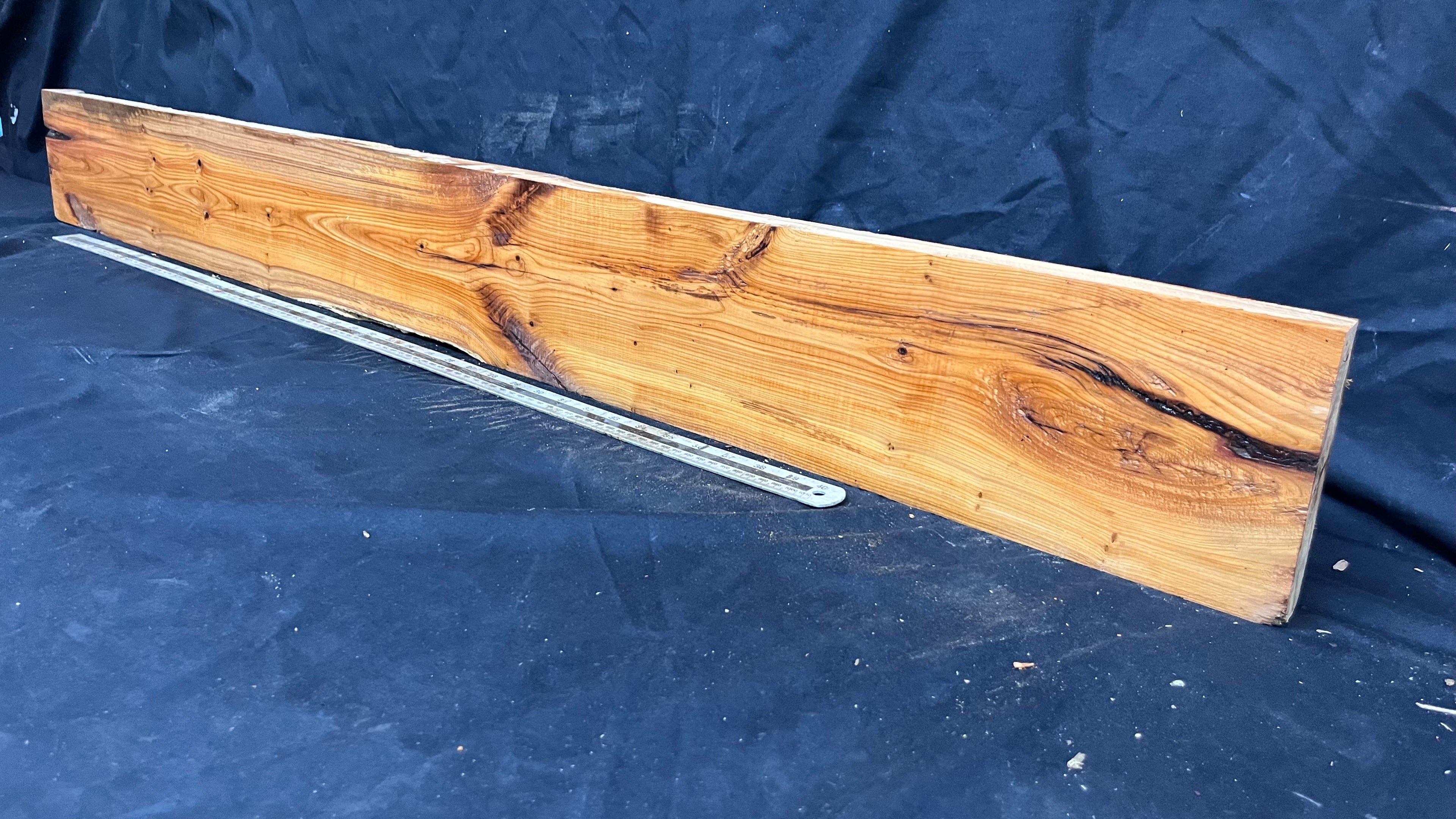 Yew, resin project, slab, board, block 1365 L x 147 W x 40 D mm    (419mt)