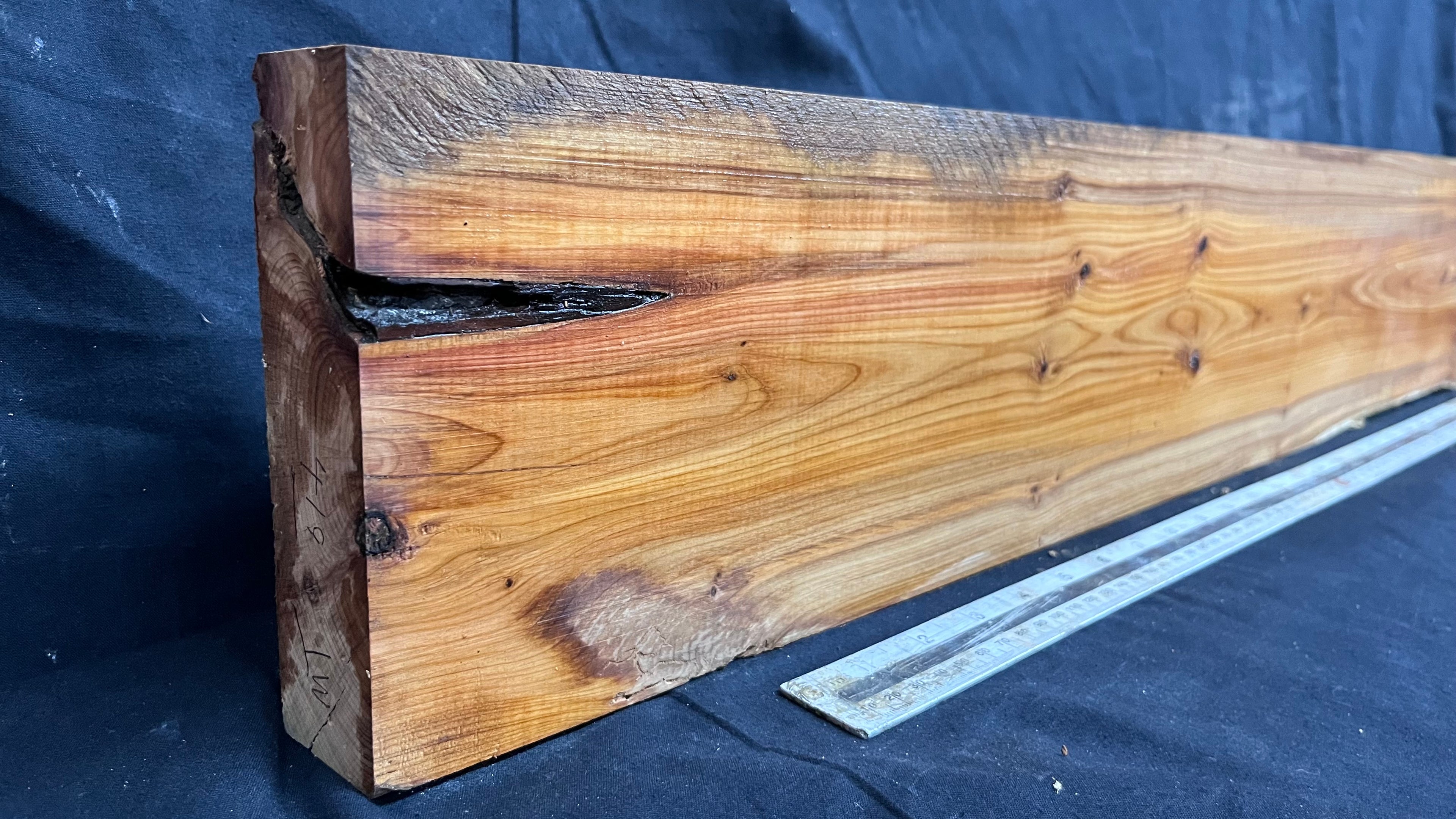 Yew, resin project, slab, board, block 1365 L x 147 W x 40 D mm    (419mt)