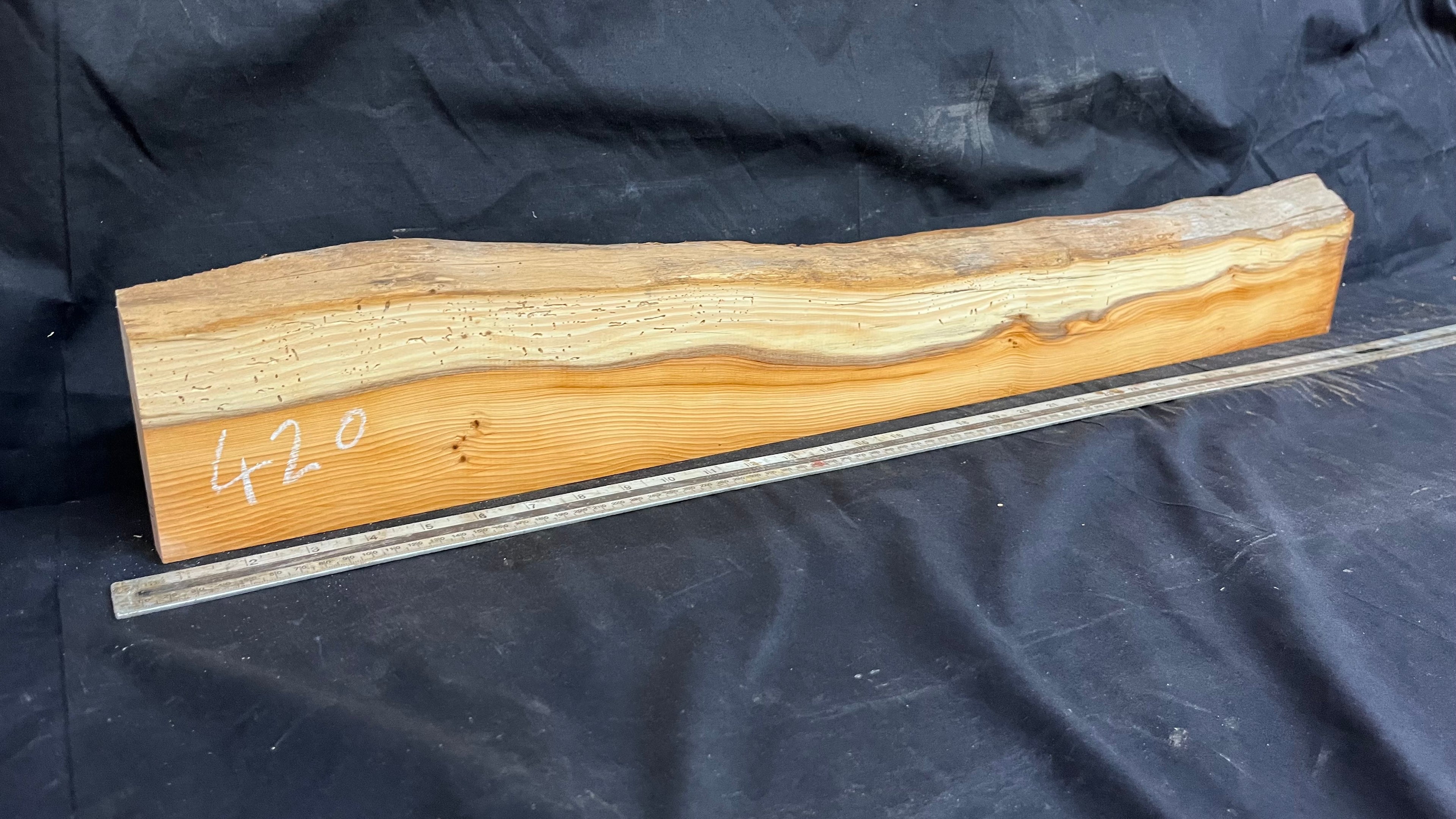 Yew, resin project, slab, board, block 880 L x 125 W x 40 D mm    (420mt)