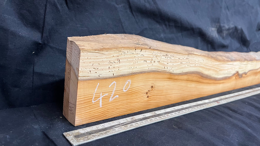 Yew, resin project, slab, board, block 880 L x 125 W x 40 D mm    (420mt)