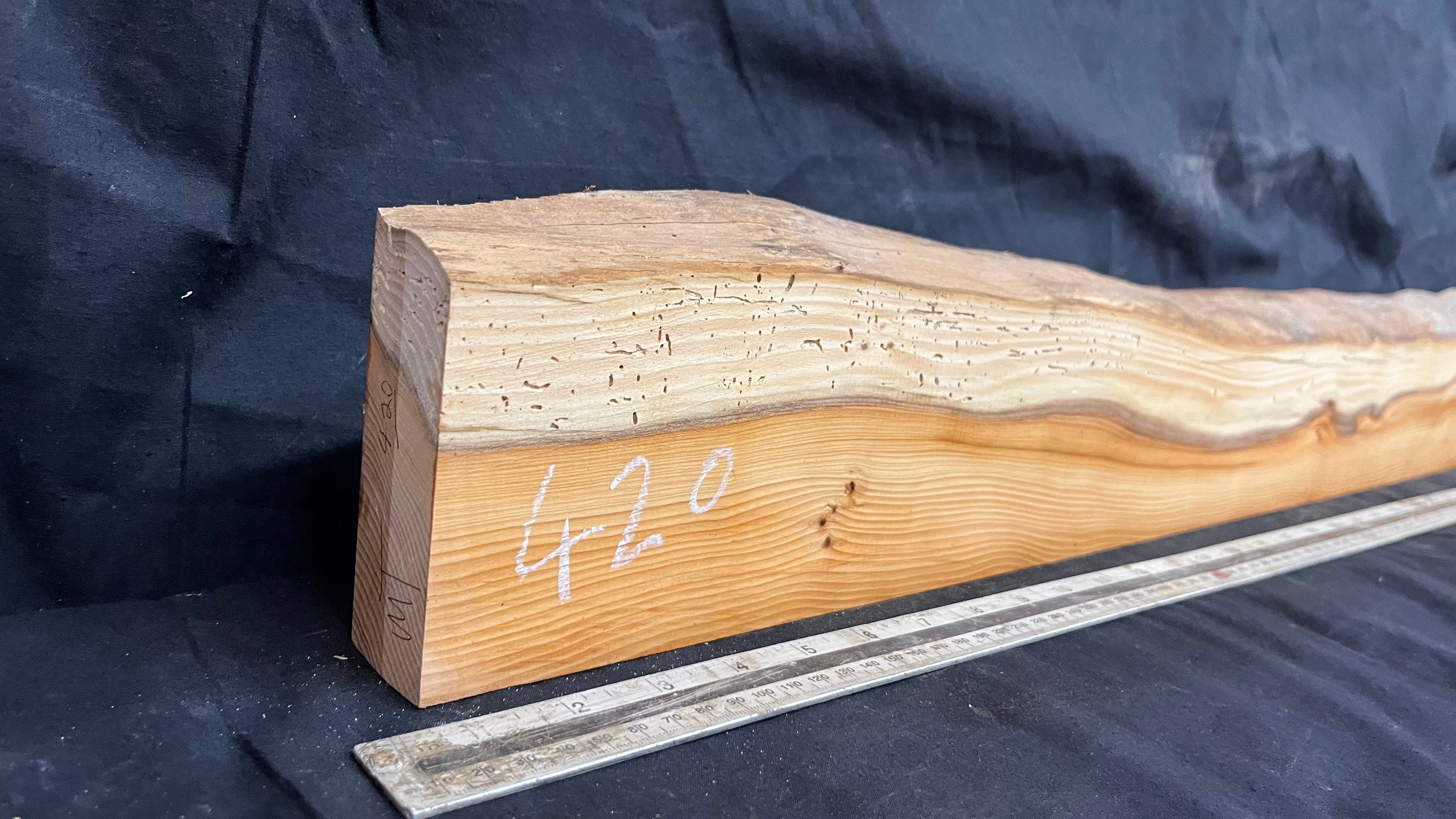 Yew, resin project, slab, board, block 880 L x 125 W x 40 D mm    (420mt)