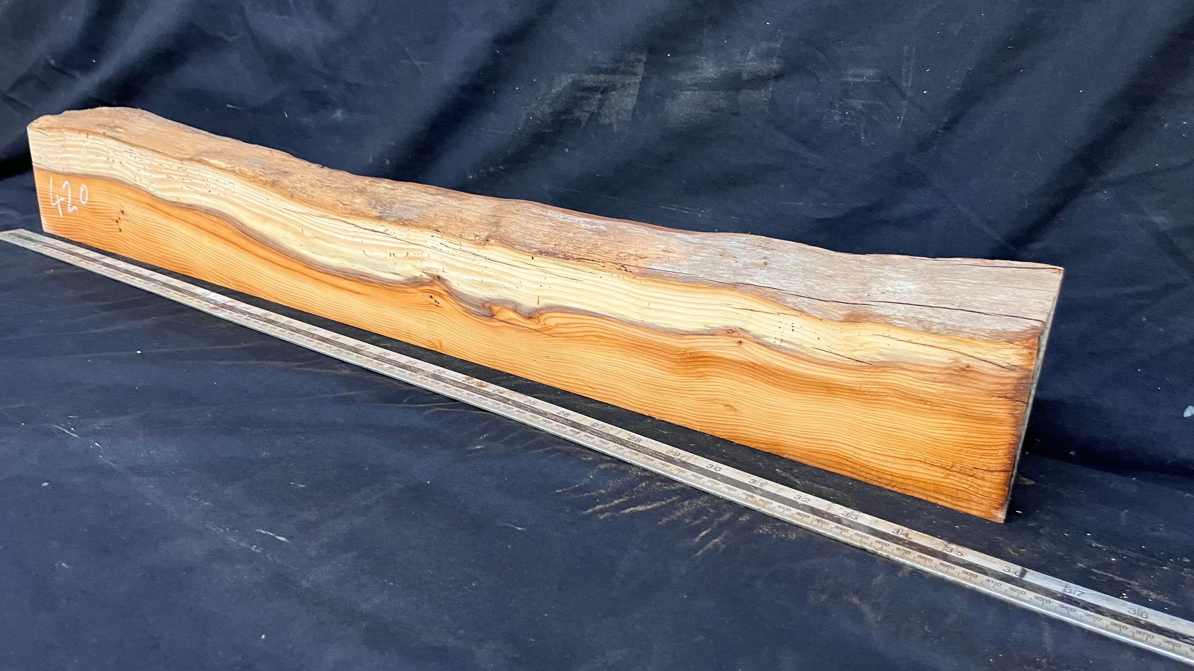 Yew, resin project, slab, board, block 880 L x 125 W x 40 D mm    (420mt)