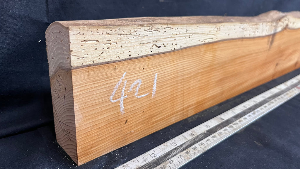 Yew, resin project, slab, board, block 771 L x 107 W x 40 D mm    (421mt)