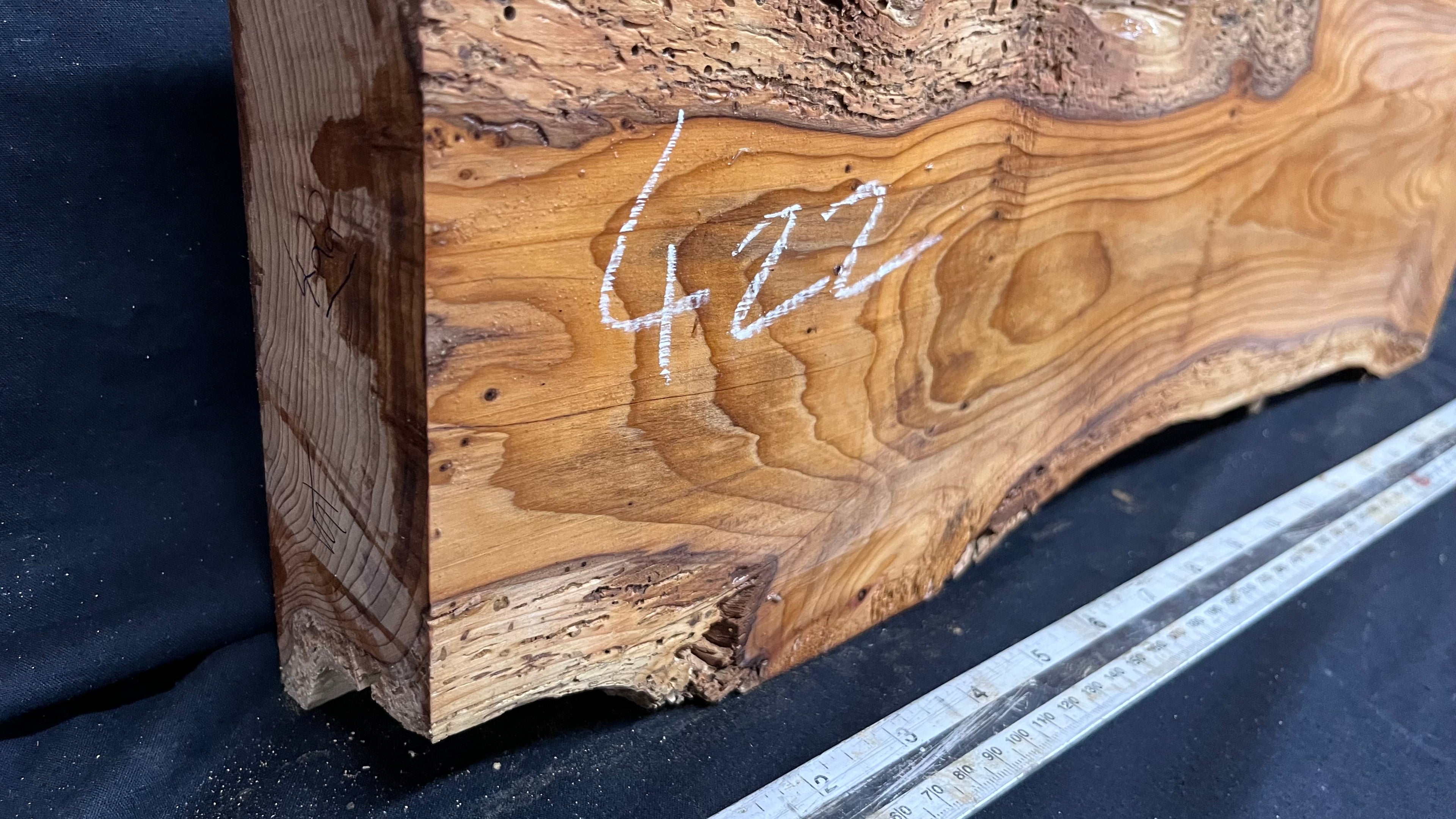 Yew, resin project, slab, board, block 533 L x 184 W x 60 D mm    (422mt)