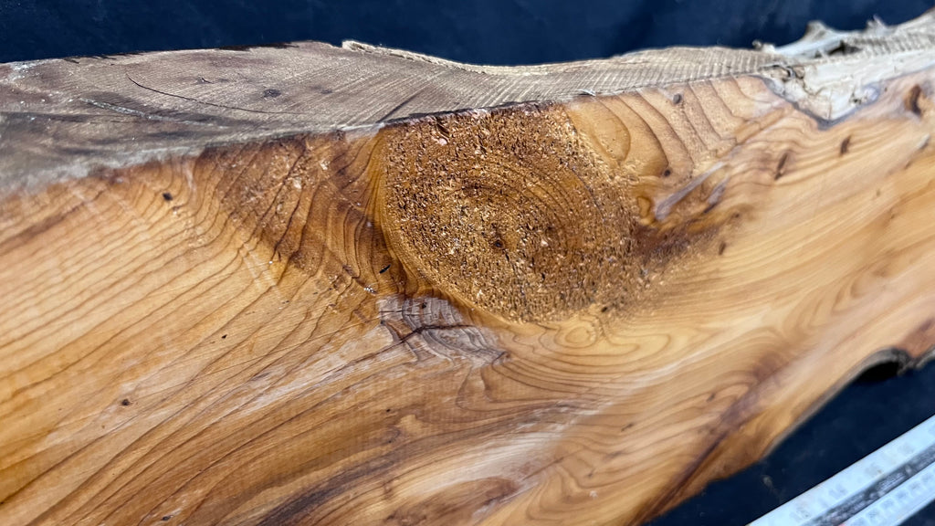 Yew, resin project, slab, board, block 533 L x 184 W x 60 D mm    (422mt)