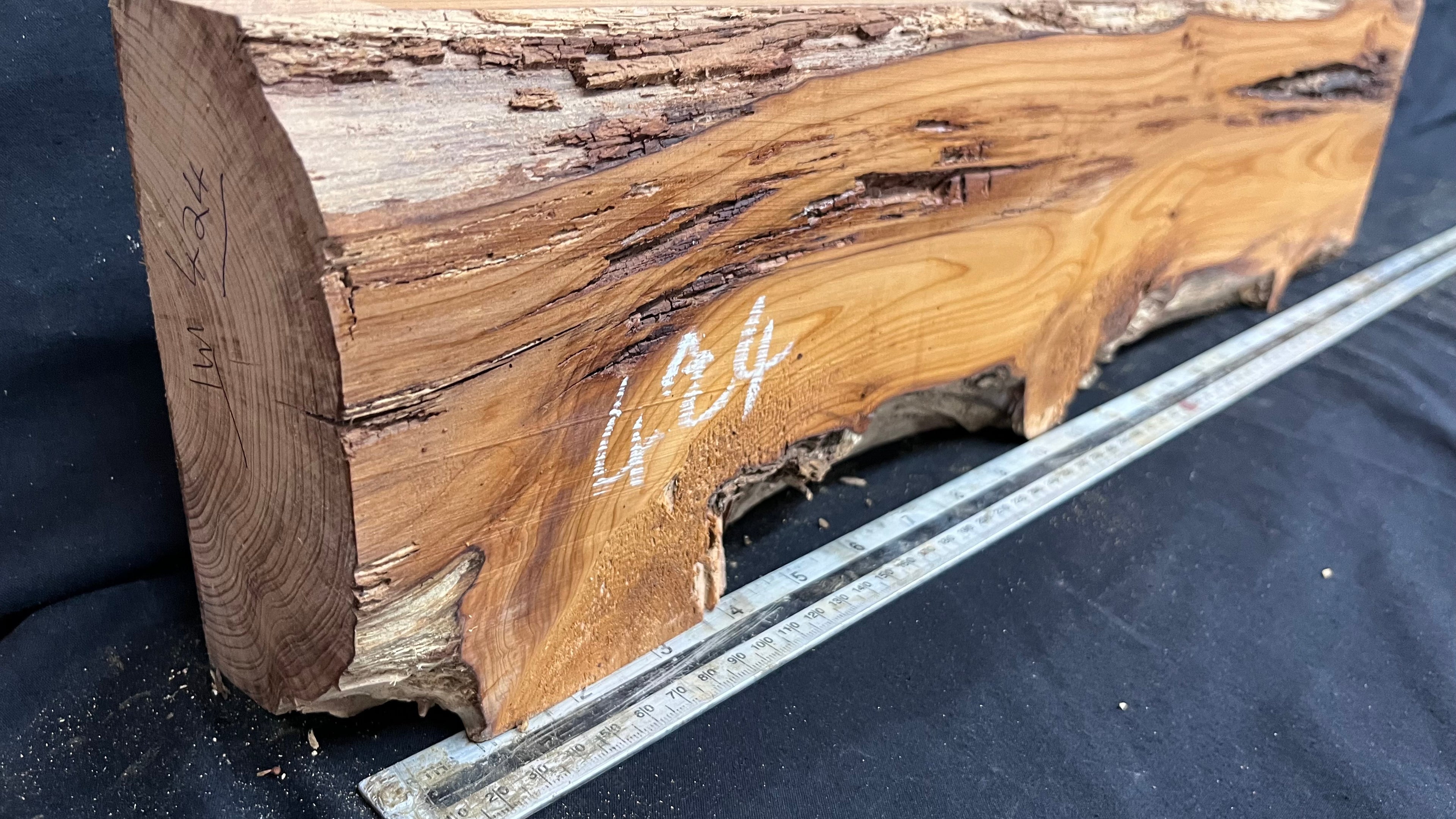 Yew, resin project, slab, board, block 611 L x 150 W x 57 D mm    (424mt)