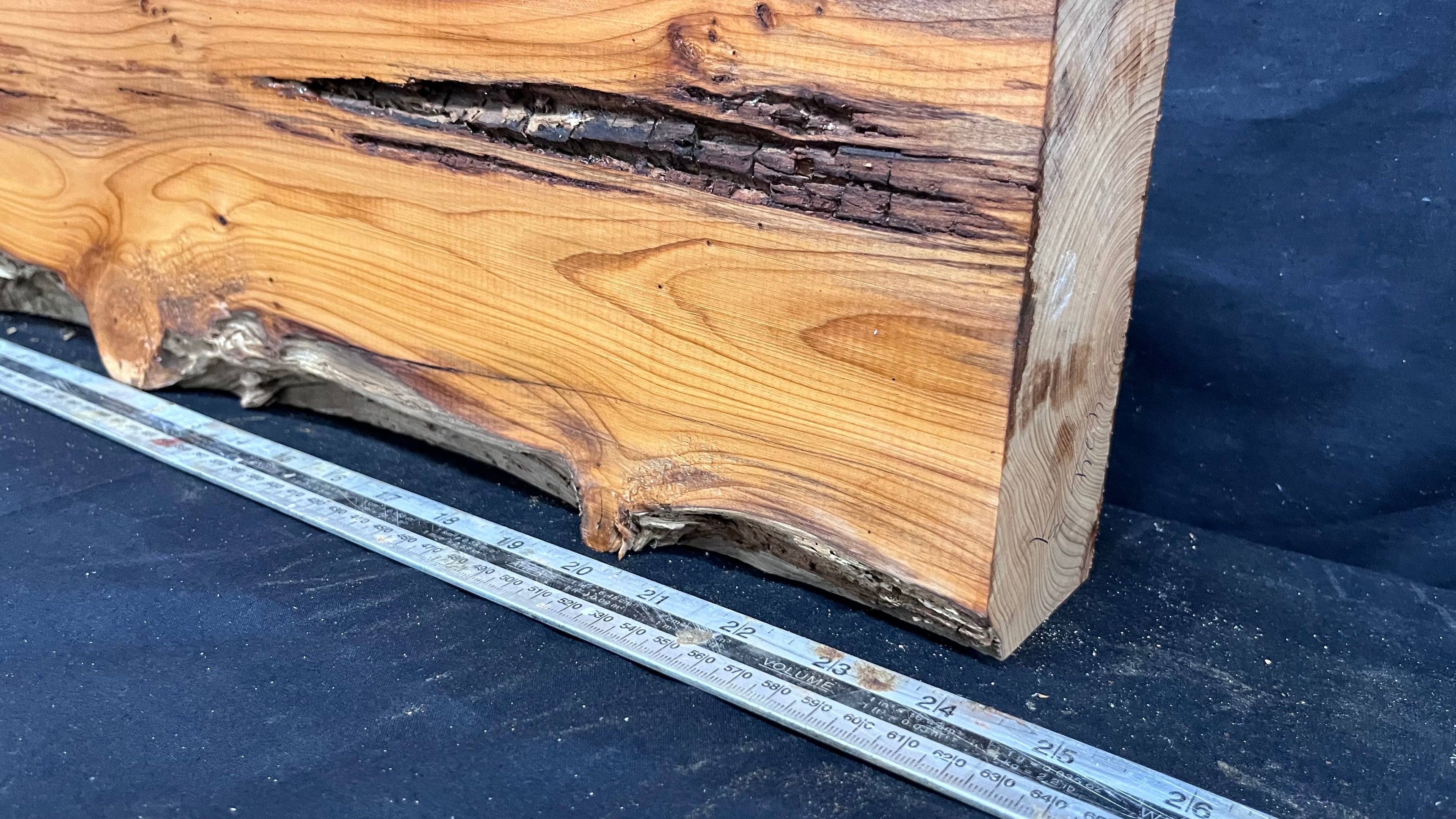 Yew, resin project, slab, board, block 611 L x 150 W x 57 D mm    (424mt)