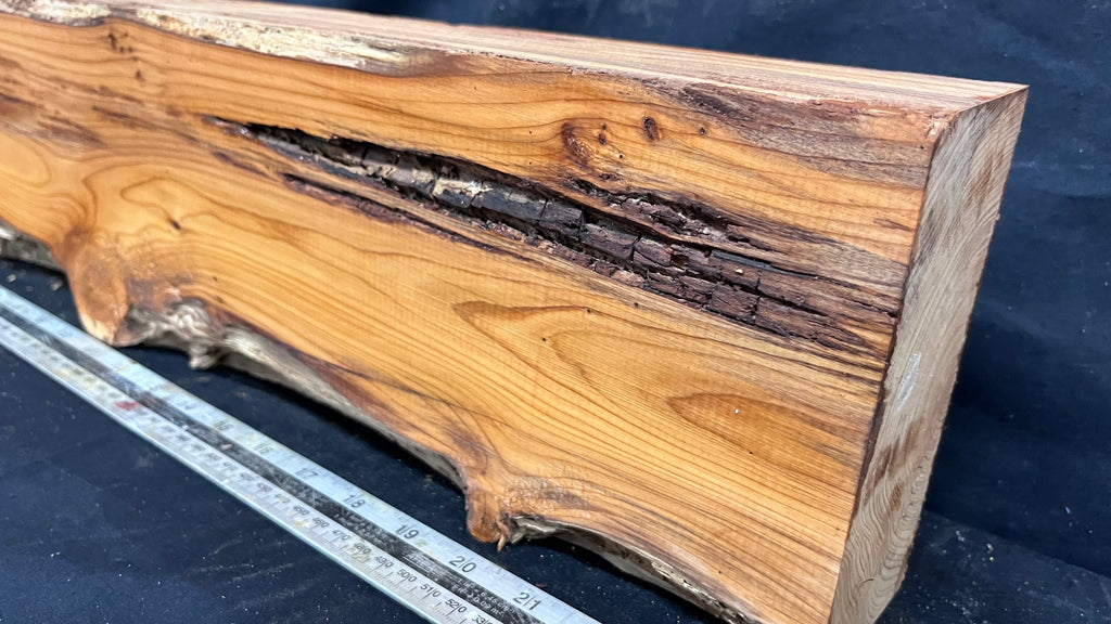 Yew, resin project, slab, board, block 611 L x 150 W x 57 D mm    (424mt)