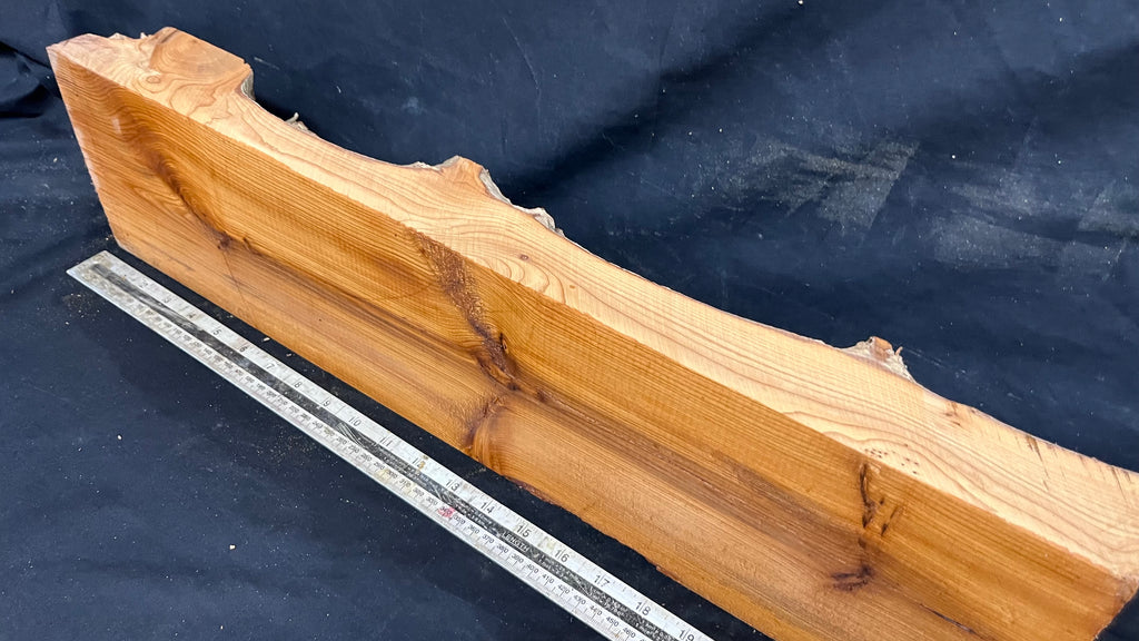 Yew, resin project, slab, board, block 611 L x 150 W x 57 D mm    (424mt)