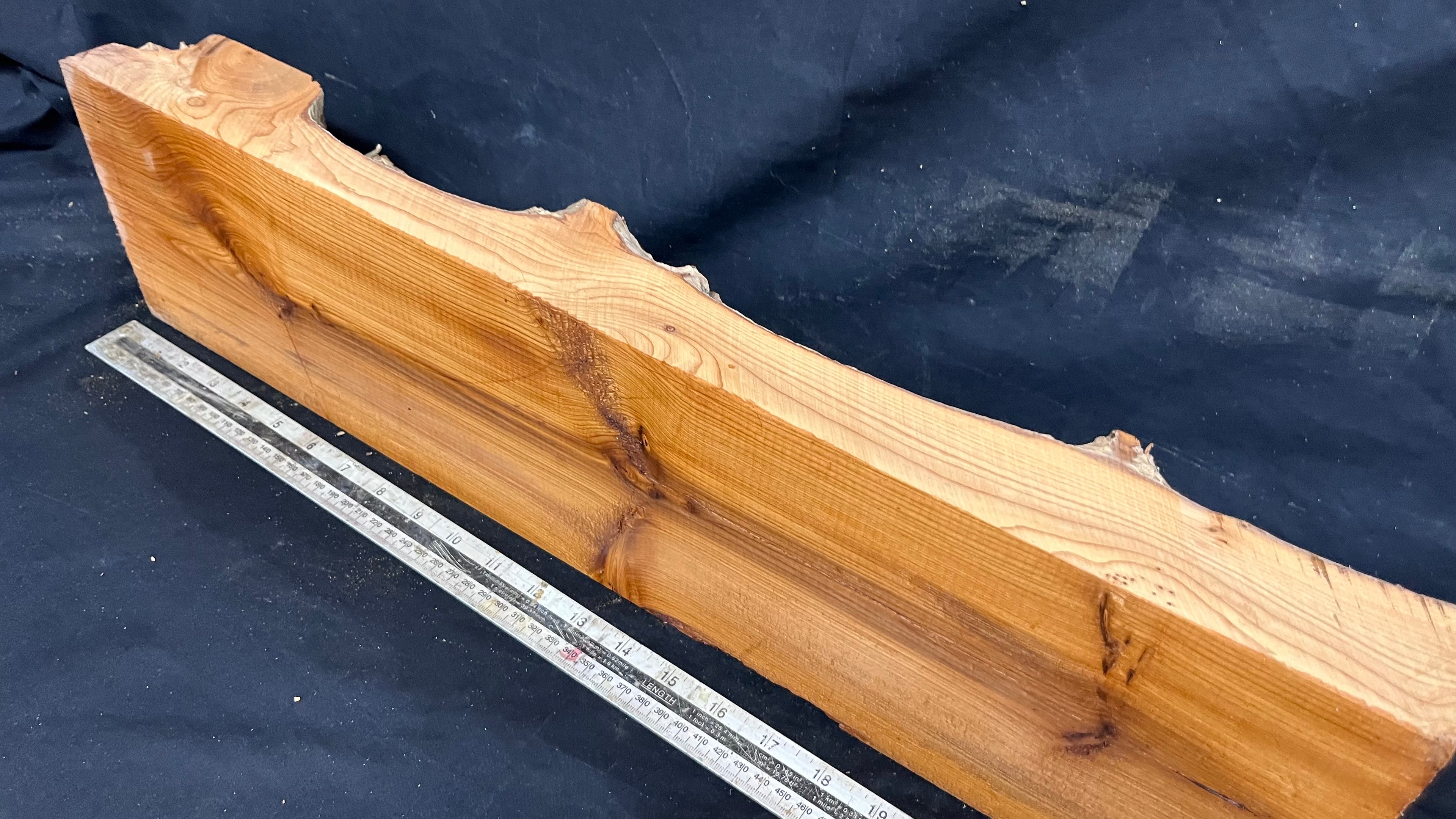 Yew, resin project, slab, board, block 611 L x 150 W x 57 D mm    (424mt)